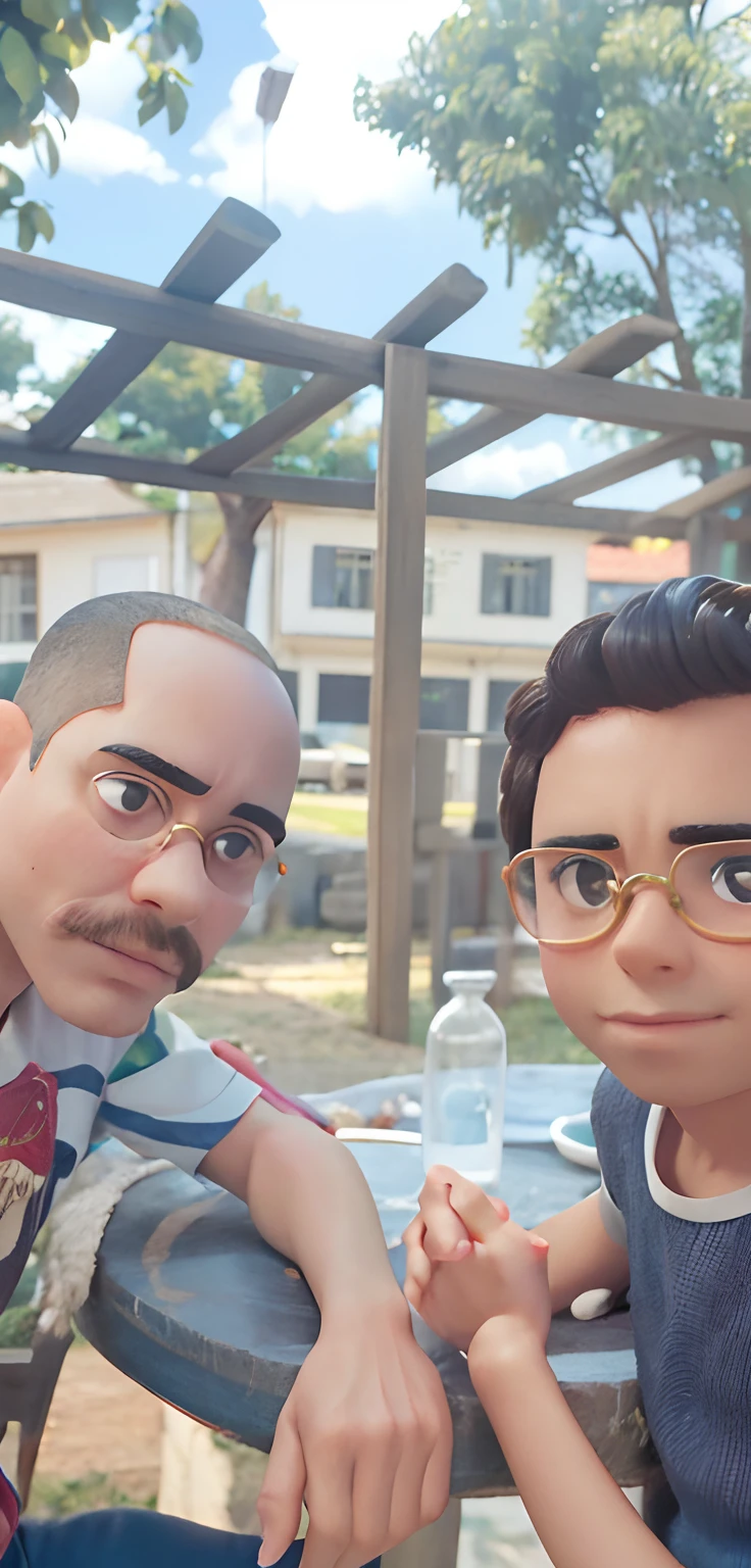 bonito pequeno historiador masculino 38 anos de idade, huge head, cebelos curto, wearing thin-framed glasses of round gold, olhos altamente detalhados , whole body view, figuras de brinqued