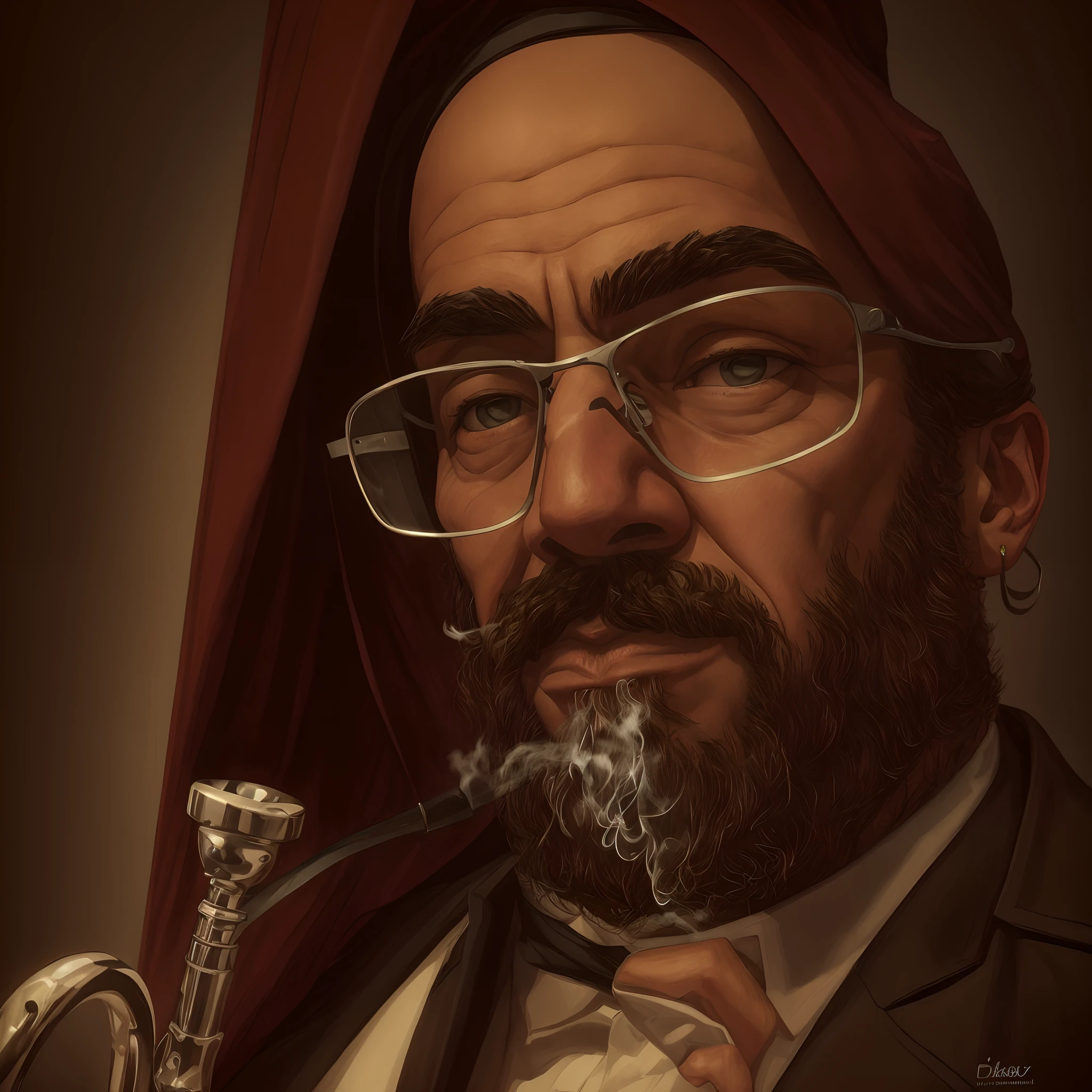 Homem arafed em um smoking segurando uma trombeta, Krzysztof Porchowski Jr, Tomasz Strzalkowski, Sviatoslav Gerasimchuk, inspired by Balázs Diószegi, Alexey Gurylev, Jaroslaw Jasnikowski, Mariusz Lewandowski, Cristiano Orrillo