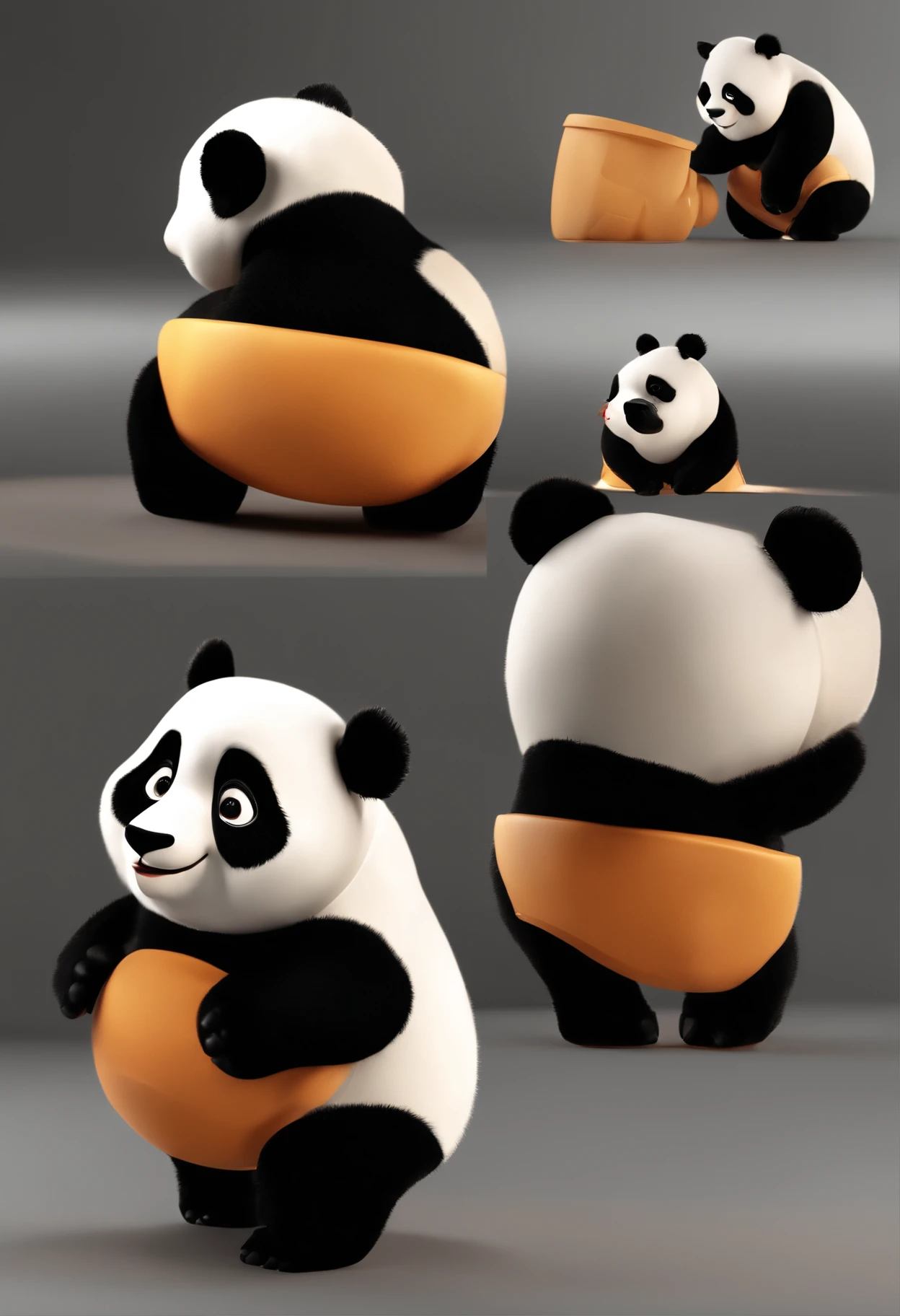 A panda cartoon, an animated character, stylized character, animation style render, stylized 3d, arnold maya render, 3 d render stylized, toon render keyshot, 3d character, 3d character, 3D rendering stylized, 3 d character render, Cartoon panda, Close-up panda, Character pose,  (pixar-style) (Master parts:1.2) (Bokeh) (Best quality) (Detailed skins) (detail texture) (8K) (clay) (Cinematic lighting) (foco nítido