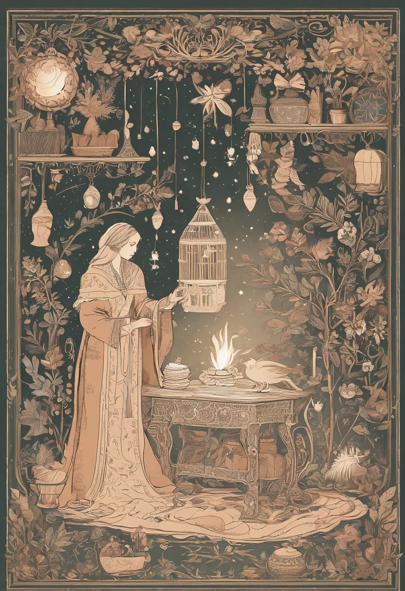 Craft a Christmas Greeting Card with a detailed, dreamy, and realistic fantasy scene that prominently features sewing, knitting, and wool, all crafted from wool yarn. Imagine the following:

[Front of the Christmas Greeting Card]

[Image: A detailed, fantasy-inspired scene]

In a world where dreams come to life, an enchanting tableau unfolds by a crackling fireplace. An old sewing machine, meticulously adorned with elven carvings, stands gracefully, blending with the prominent themes of sewing, knitting, and crocheting.

Beautifully wrapped gift boxes, each crafted meticulously from wool yarn, are thoughtfully scattered throughout the scene, adorned with otherworldly patterns and colors that glisten like stardust. Some gift boxes proudly display intricate knitting needles, crochet hooks, and sewing motifs, establishing a strong connection to the crafts.

Wool and colorful yarn cascade like a gentle waterfall, weaving an intricate tapestry of enchantment that envelops the room. These threads, all crafted from wool yarn, actively inspire the crafting dreams of enthusiasts. Skeins of wool and balls of wool, made entirely of yarn, rest in baskets, enticing creativity.

Soft fairy lights fill the space with a dreamy glow, where holiday wishes take flight, and the warmth of tradition and craftsmanship, all crafted from wool yarn, embraces all who enter this realm.

Hanging from the ceiling and adorning the fireplace mantel, garlands meticulously woven with enchanted baubles, elven bells, and intricate floral arrangements add an extra layer of magic to the setting, making this Christmas a truly wondrous and crafty adventure.

[Your Heartfelt Christmas Greeting Here]

Please ensure the tone remains warmly inviting and filled with the magic of crafting and dreams. Thank you for creating this detailed, fantastical, and realistic scene with this unique setting of elements."