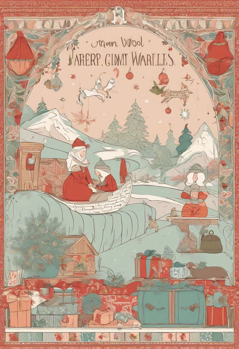Craft a Christmas Greeting Card with a detailed, dreamy, and realistic fantasy scene that prominently features sewing, knitting, and wool, all crafted from wool yarn. Imagine the following:

[Front of the Christmas Greeting Card]

[Image: A detailed, fantasy-inspired scene]

In a world where dreams come to life, an enchanting tableau unfolds by a crackling fireplace. An old sewing machine, meticulously adorned with elven carvings, stands gracefully, blending with the prominent themes of sewing, knitting, and crocheting.

Beautifully wrapped gift boxes, each crafted meticulously from wool yarn, are thoughtfully scattered throughout the scene, adorned with otherworldly patterns and colors that glisten like stardust. Some gift boxes proudly display intricate knitting needles, crochet hooks, and sewing motifs, establishing a strong connection to the crafts.

Wool and colorful yarn cascade like a gentle waterfall, weaving an intricate tapestry of enchantment that envelops the room. These threads, all crafted from wool yarn, actively inspire the crafting dreams of enthusiasts. Skeins of wool and balls of wool, made entirely of yarn, rest in baskets, enticing creativity.

Soft fairy lights fill the space with a dreamy glow, where holiday wishes take flight, and the warmth of tradition and craftsmanship, all crafted from wool yarn, embraces all who enter this realm.

Hanging from the ceiling and adorning the fireplace mantel, garlands meticulously woven with enchanted baubles, elven bells, and intricate floral arrangements add an extra layer of magic to the setting, making this Christmas a truly wondrous and crafty adventure.

[Your Heartfelt Christmas Greeting Here]

Please ensure the tone remains warmly inviting and filled with the magic of crafting and dreams. Thank you for creating this detailed, fantastical, and realistic scene with this unique setting of elements."