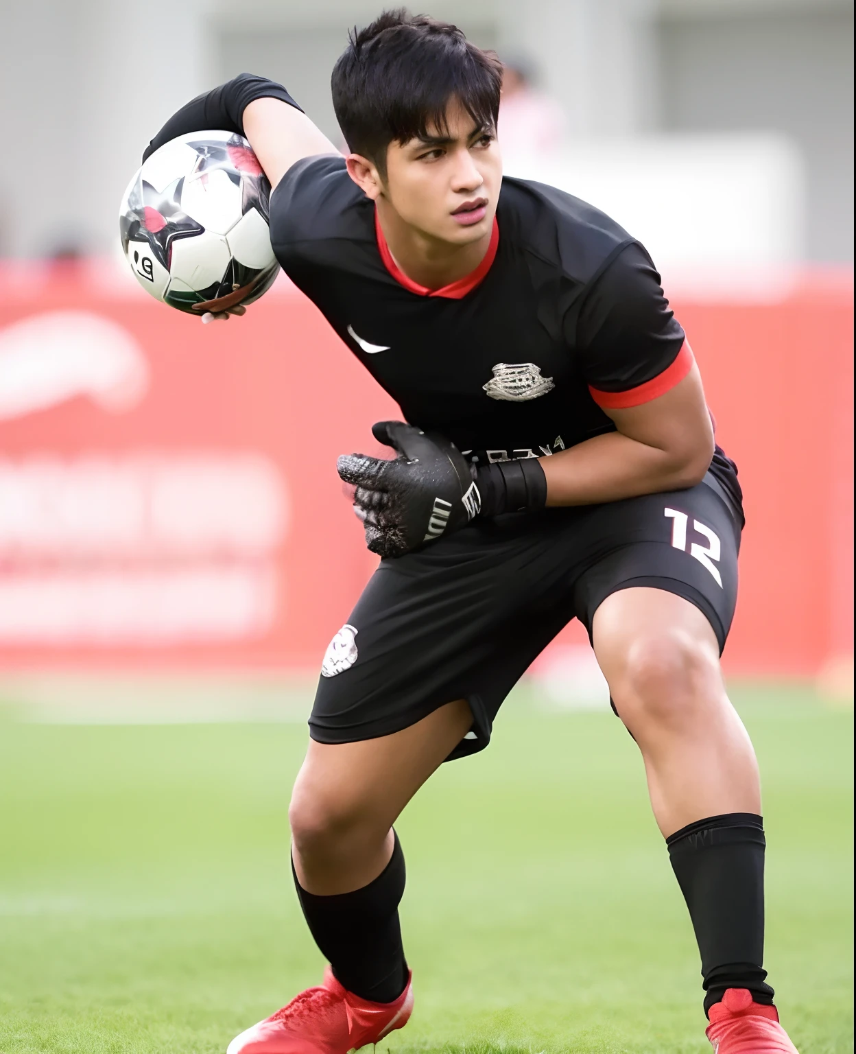 There is a young man in football uniform holding a football, Joel Torres, andres rios, rinat voligamsi, Brian Pulido, danilo torres, daniel mirante, henry ascensio, Cristiano Orrillo, Tiago Zapata, Carregado, Pablo Perdomo, inspirado em Perin del Vaga, luiz escanuela, andrew gonzalez