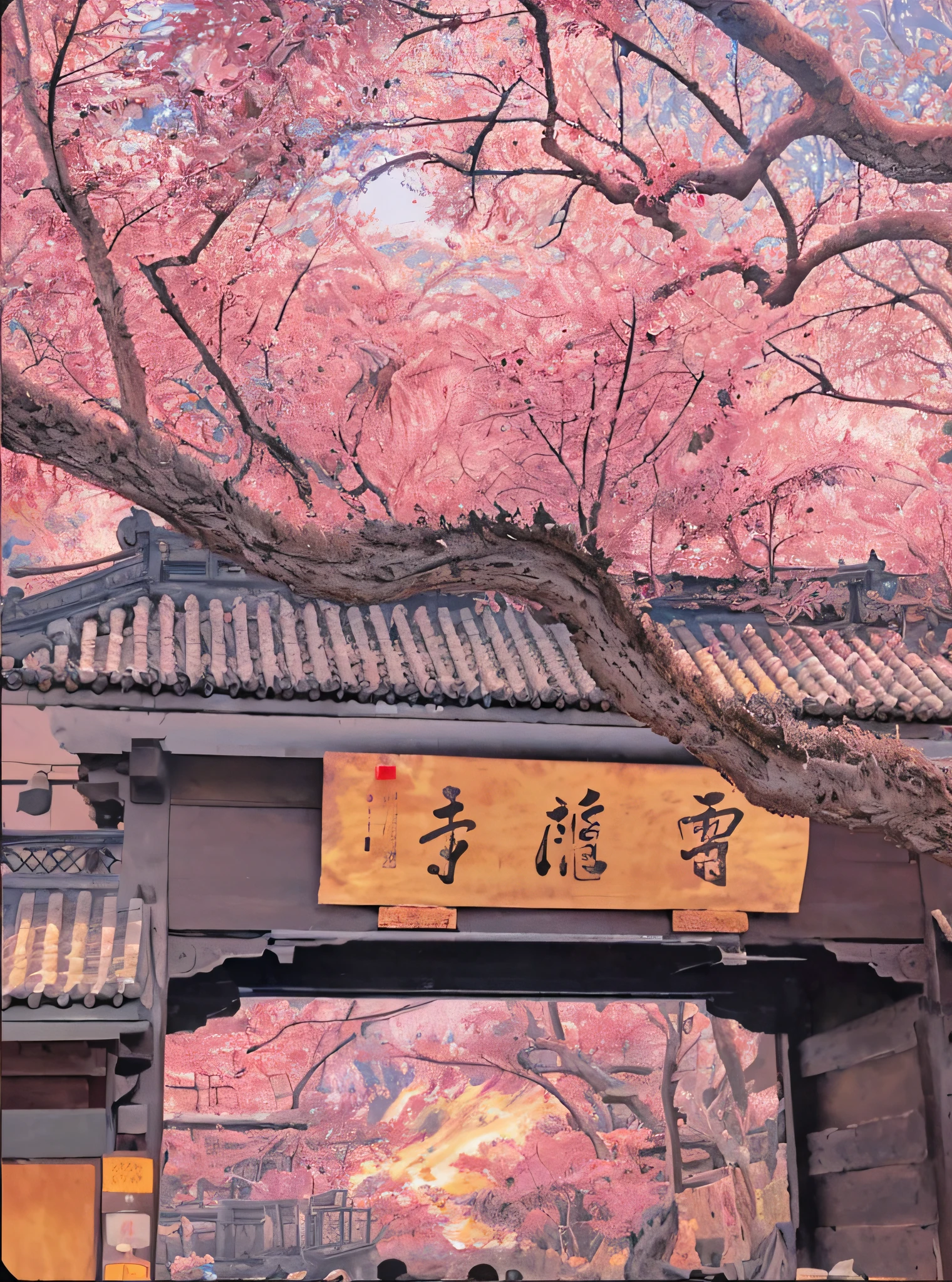Chinese landscape painting, ink and watercolor paintingwater inkFaraway viewUltra-wide viewing angle, Meticulous, Beautifully depicted,detailed,acurate,Works of masters, masterpiece, mountains and ocean, coffee shop