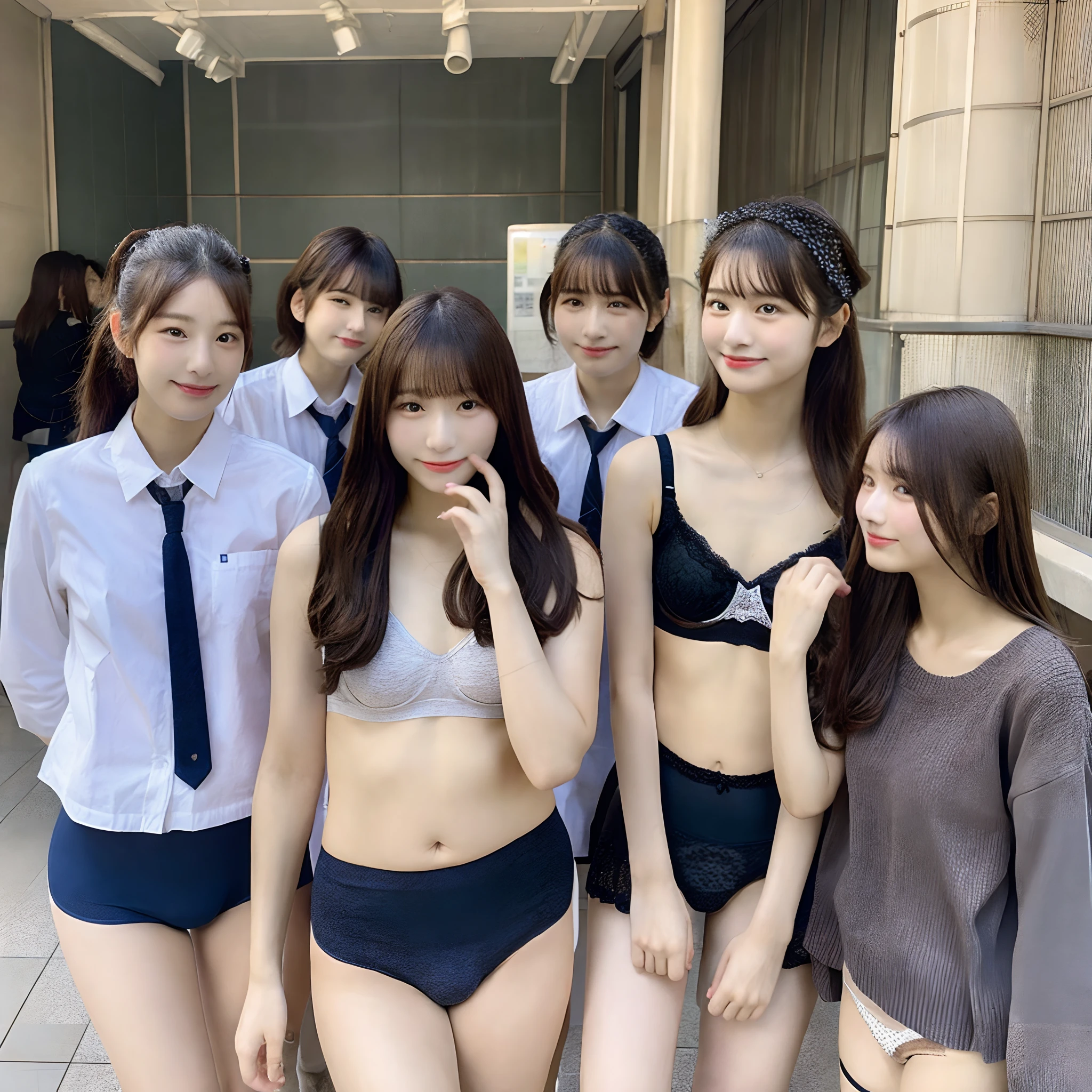 Fine skin、Very high image quality、Japan girls、Multiple people、17 age、I'm fat、Underwear、School Changing Rooms