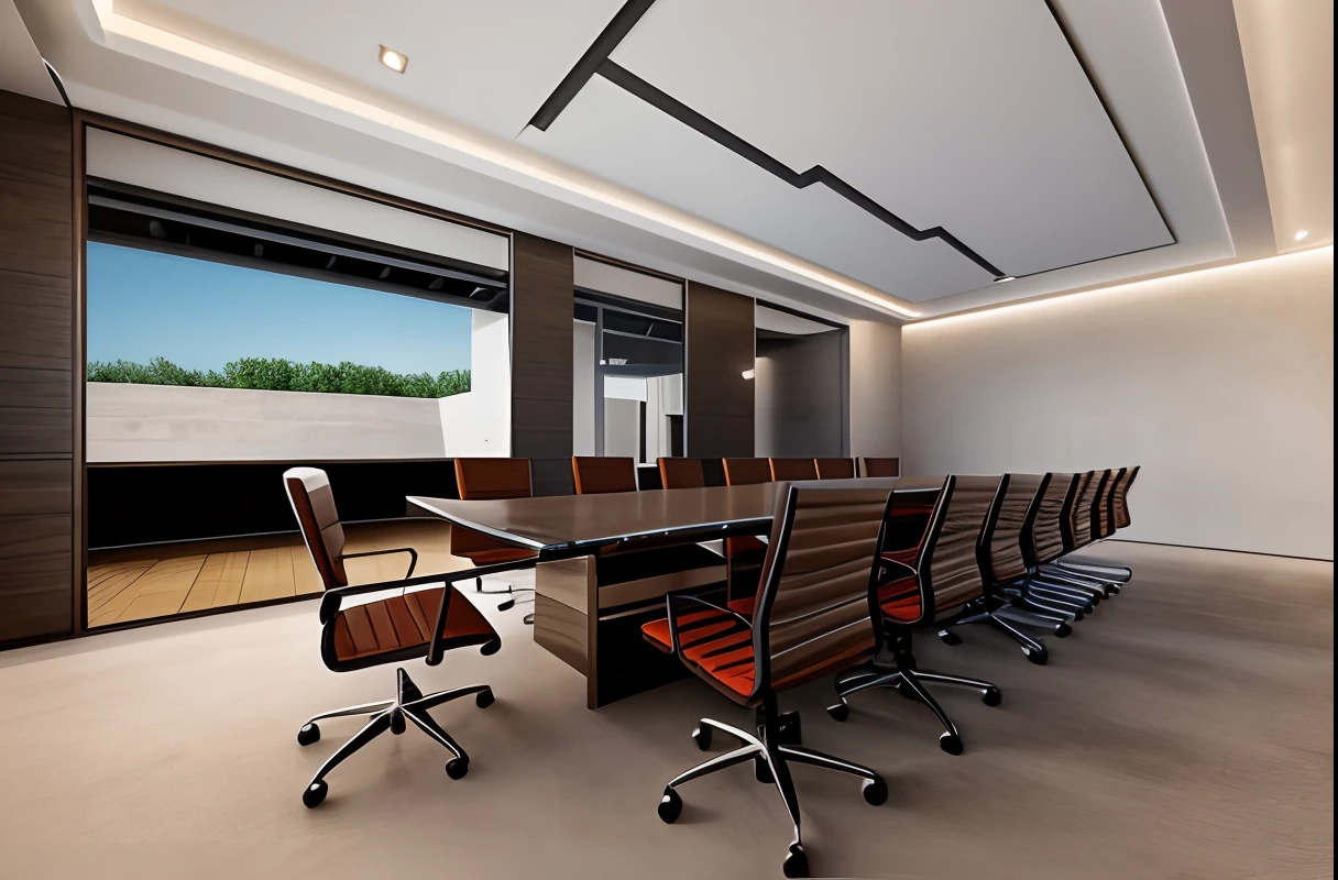 surreal images, high definition, 8k, details, modern, luxurious house, meeting room, (((4 people in the room 1.2)))