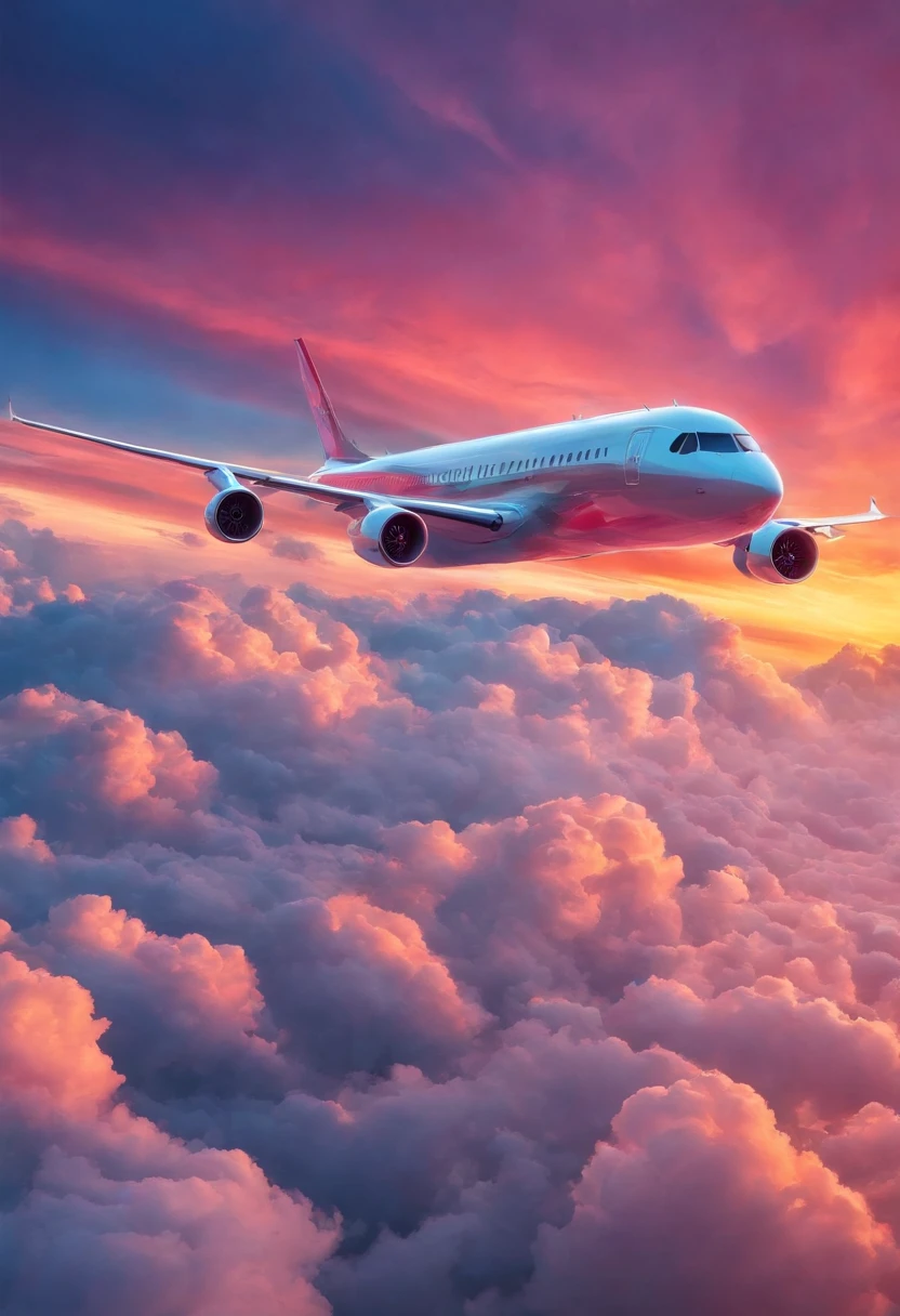 Close-up of cloudy sunset and airplane flying in the sky, Amazing skies, Amazing skies, Stunning sunset, brilliant sunset, A very colorful heaven, Amazing reflections of the sky, Colorful clouds, colorful sunset, Sunset clouds, Cloudy sunset, Glowing clouds, fire in the sky, Fire reflection, Spectacular sunset, Beautiful sunset, Colorful sky, Fire from the sky
