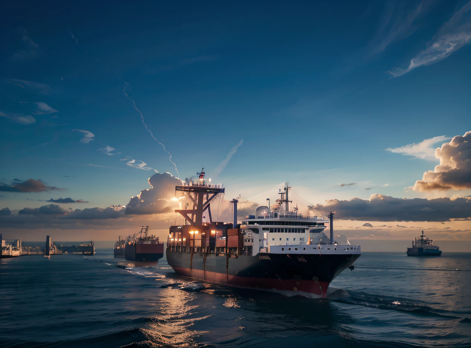 Port, 5 Container Ship, AI , Technology