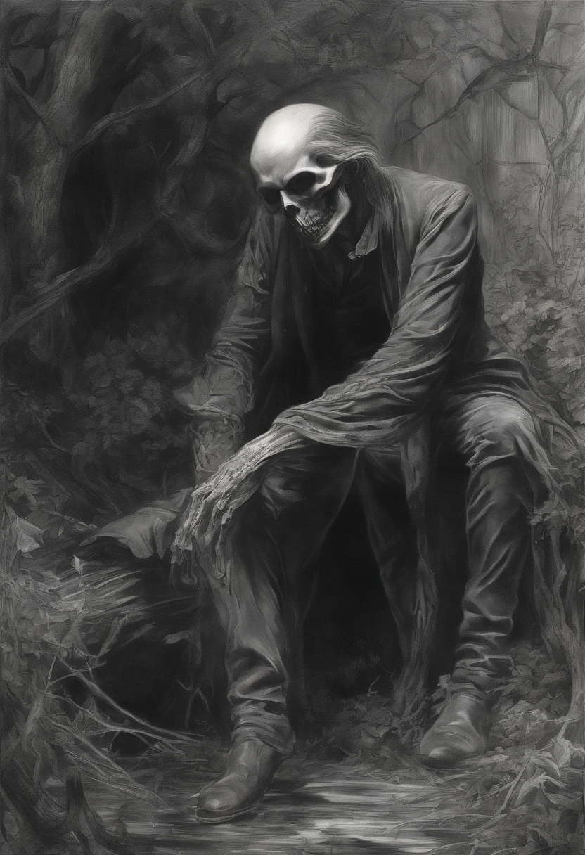male vampire, unholy, Lengthened teeth, Jean-Honoré Fragonard(Jean-Honoré Fragonard)of works of art, steve huston(Steve Huston), on the garden, heavy grain, High detail, Cinematic composition, Dramaticlight, deformation, super wide shot, Hyperrealistic