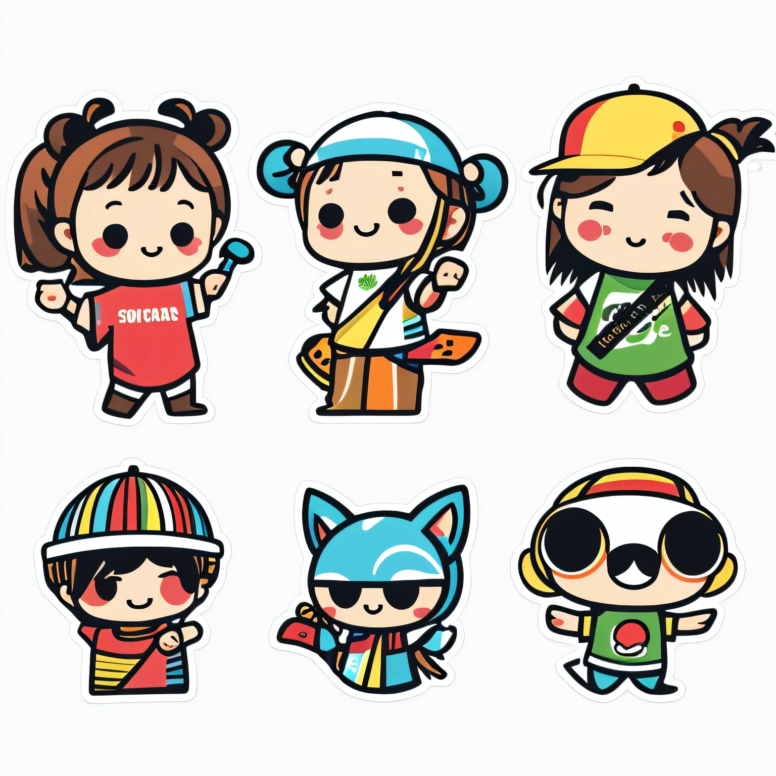 The best graphics to make into a t-shirt、a sticker、without background、Stickers only、Multiple stickers、English words、cute little、cool、camp、