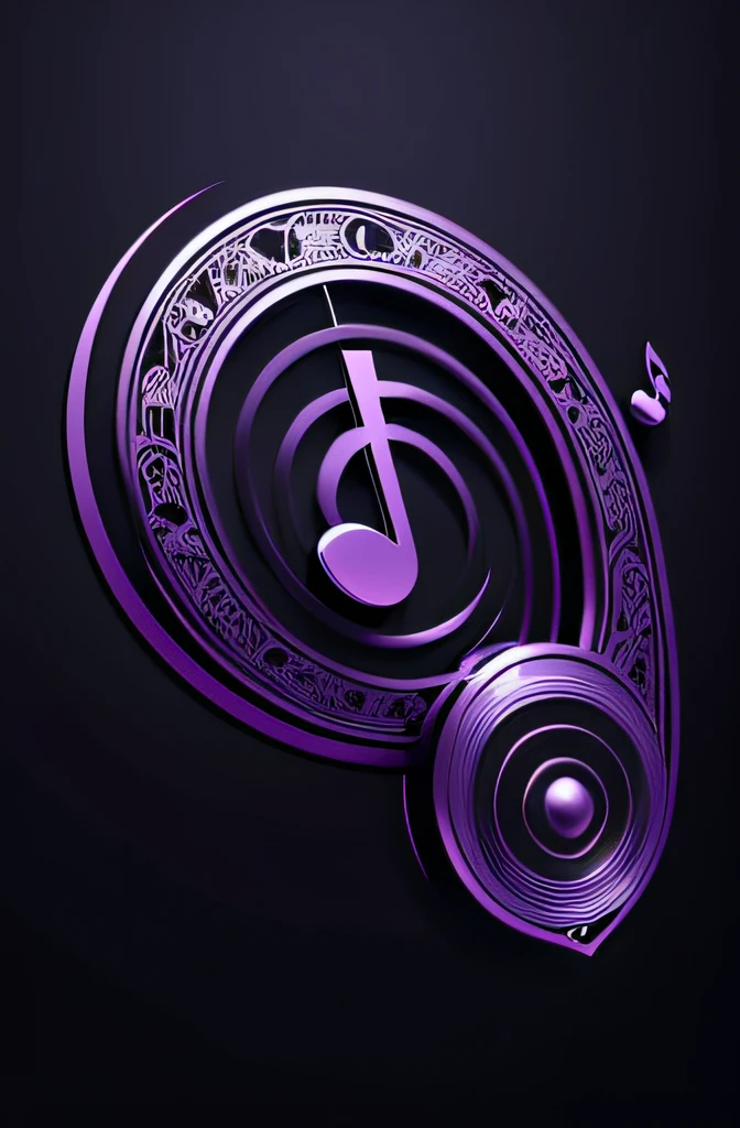 icon design,Openwork art,purpleish color,black in color,musical note,Vector graphics,Musical notation,Music,Hollow-out on,The word "MUSIC".,Metallic,tmasterpiece,k hd,solid,