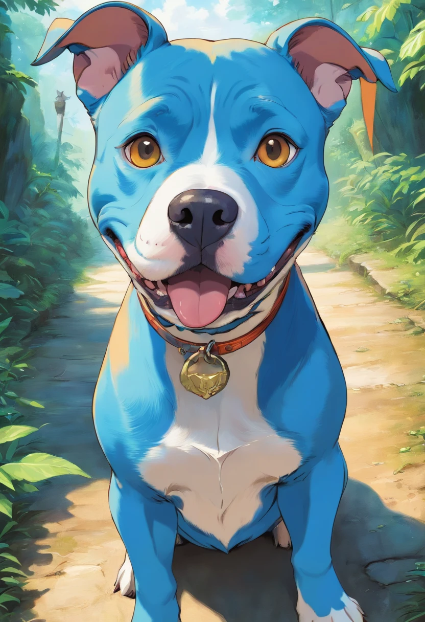 ONE dog　pitbull pelo azul