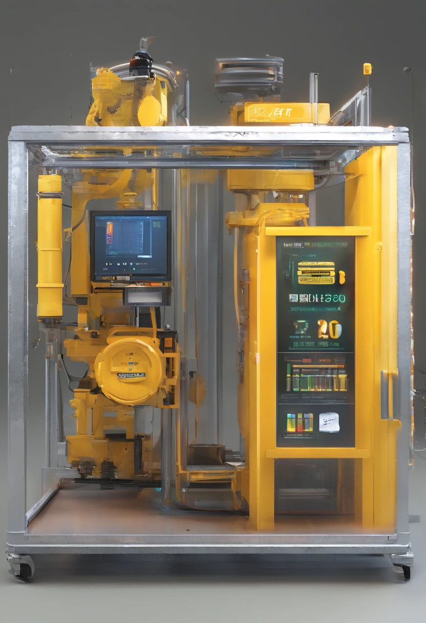 An intelligent automatic plant rubbing machine，There are instructions on it,There are smart interactive screens，Diverse shapes、The color scheme is diverse and vibrant，There are imports and exports，object concept art, industrial design concept, product design concept, industrial design blueprint,  Product design, Concept illustration, Detailed scan", 3D modeling concept，Realistic style，Application scenarios