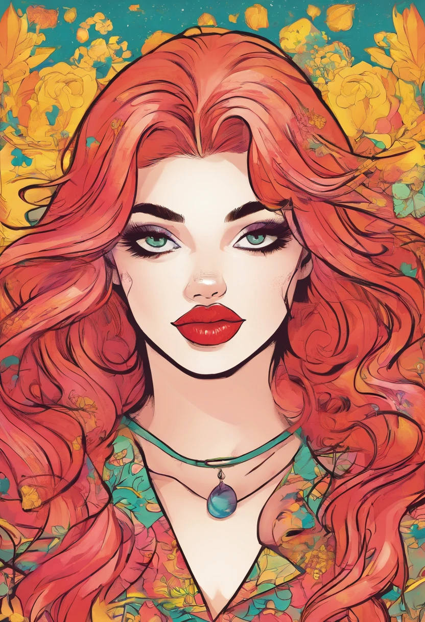 girl puts on lipstick