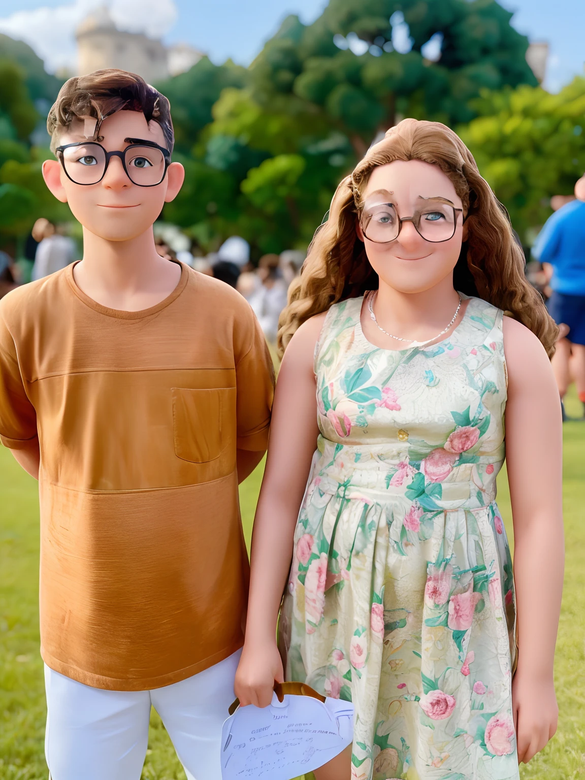 bonito pequeno historiador masculino 38 anos de idade, huge head, cebelos curto, wearing thin-framed glasses of round gold, olhos altamente detalhados , whole body view, figuras de brinqued