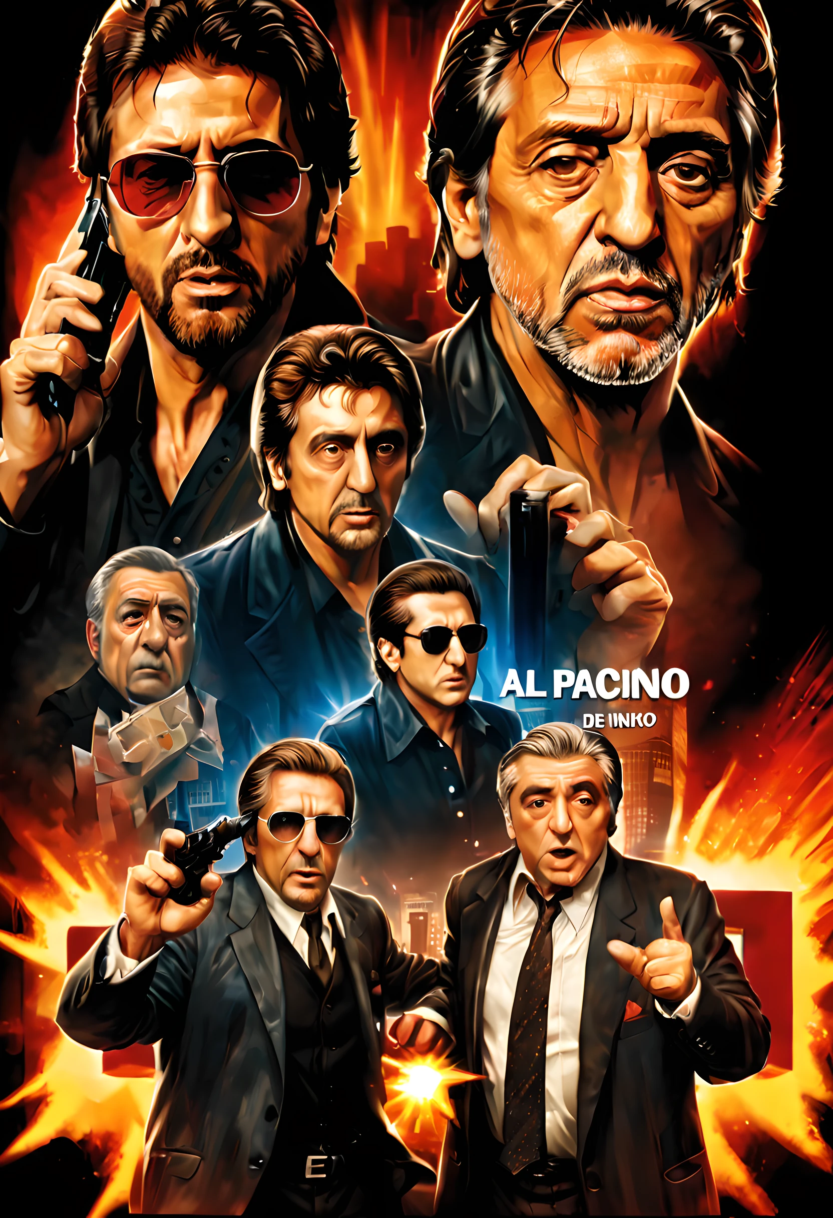 (The movie poster of Heat:1.5), (movie poster style illustration:1.5), (movie title:1.5), (logo:1.5), (sproncer's logo:1.5), (texe:1.5), ((text:2)), (title:1.5), (Movie of Al Pacino and Robert De Niro:1.5), (starring Al Pacino and Robert De Niro:1.5),