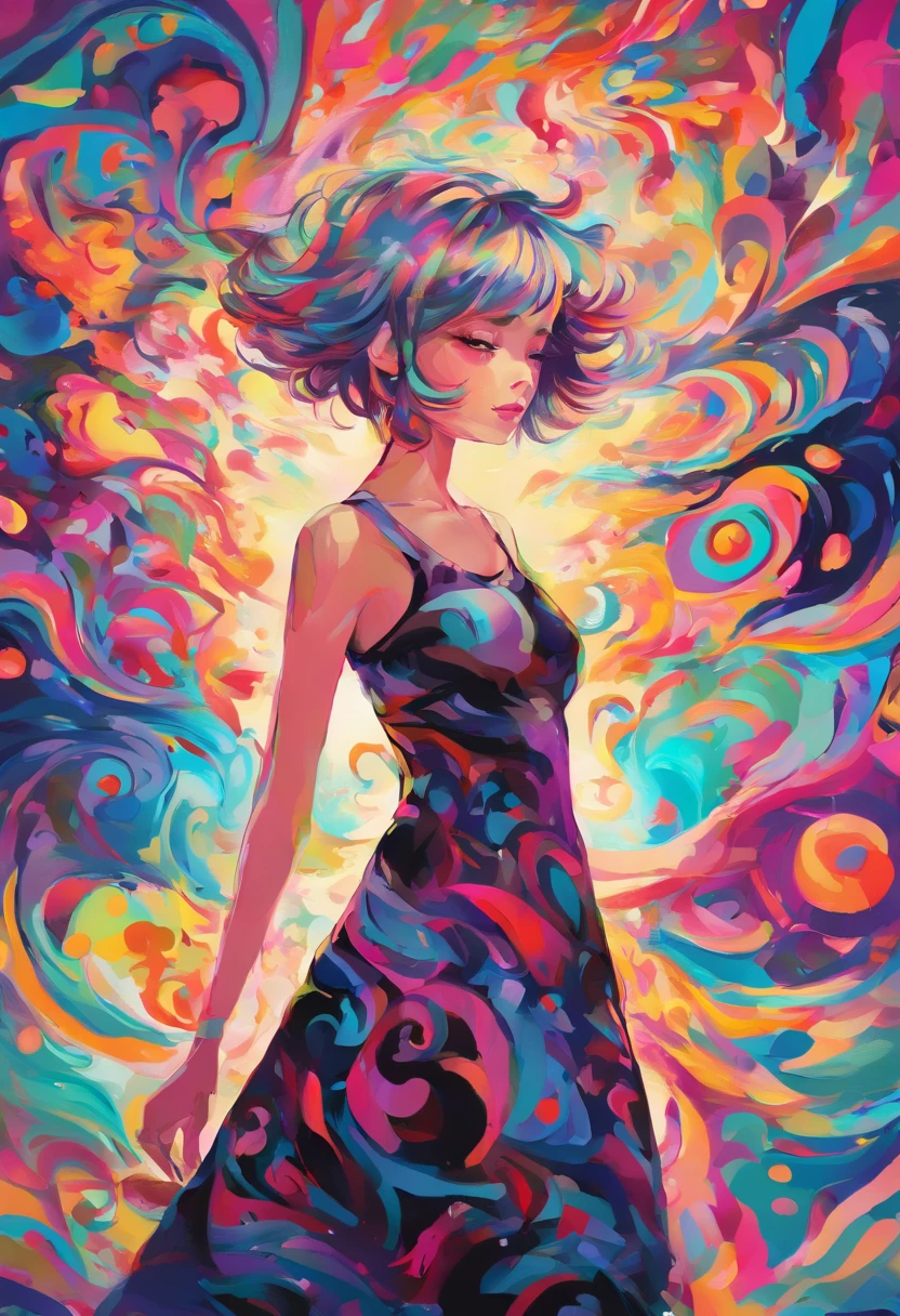 ((top-quality, 8K)), (Realistic), (Face Focus: 1.1), (white and black: 1.3), Kawaii Girl, short-hair,
Hair fluttering in the wind, Facing to the side, Look up at your face, Eyes closed, (Sleeveless: 1.1)、Skirt, D Cup Breasts,