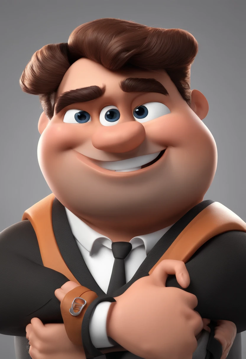 Cartoon character of a man with and a shirt with black colors and barber shop symbol, animation character, Caractere estilizado, animation style rendering, 3D estilizado, Arnold Maya render, 3 d render stylized, toon render keyshot, Personagem 3D, Personagem 3D, 3d rendering stylized, 3 d character render, personagem de desenho animado, Personagem de close up, Pose de personagem, (Estilo Pixar) (master part:1.2) (Bokeh) (best quality) (pele detalhada) (textura detalhada) (8k) (argila) (Cinematic lighting) (foco nítido
