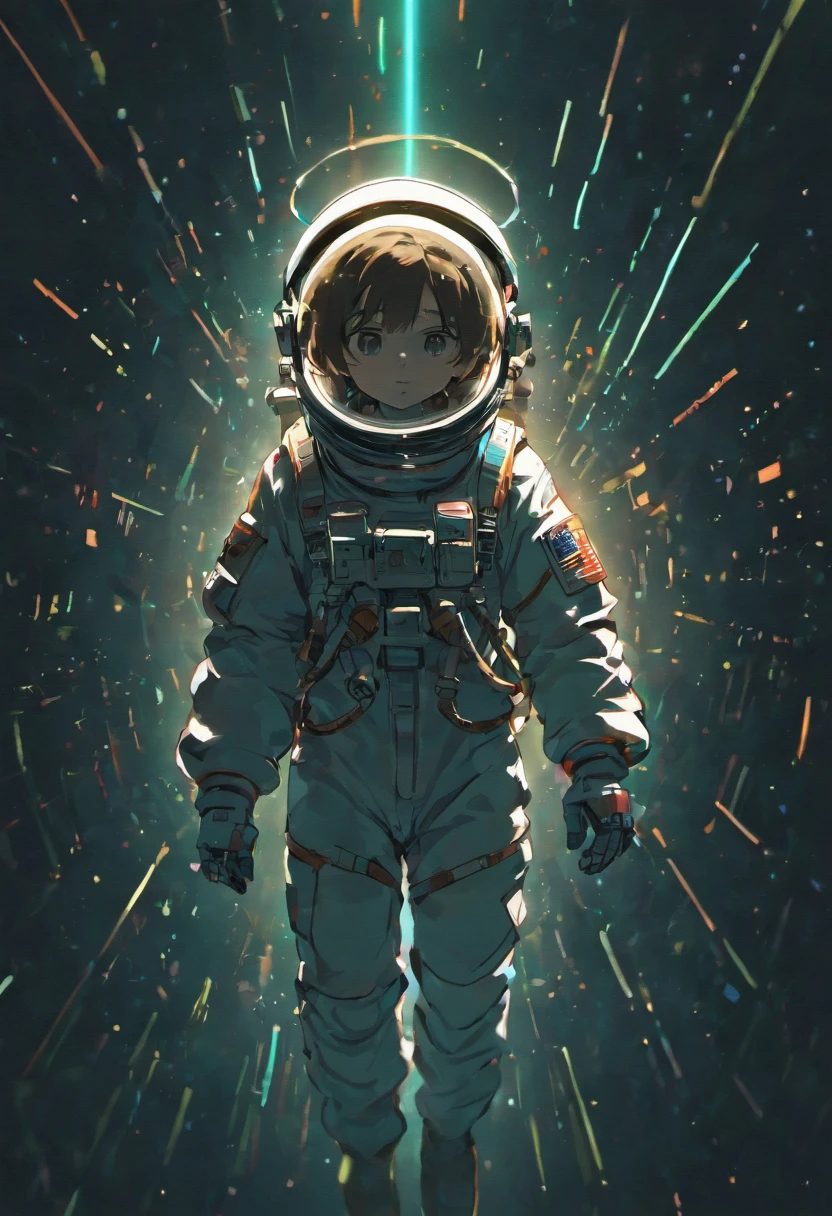 Astronaut wandering in space, Black background