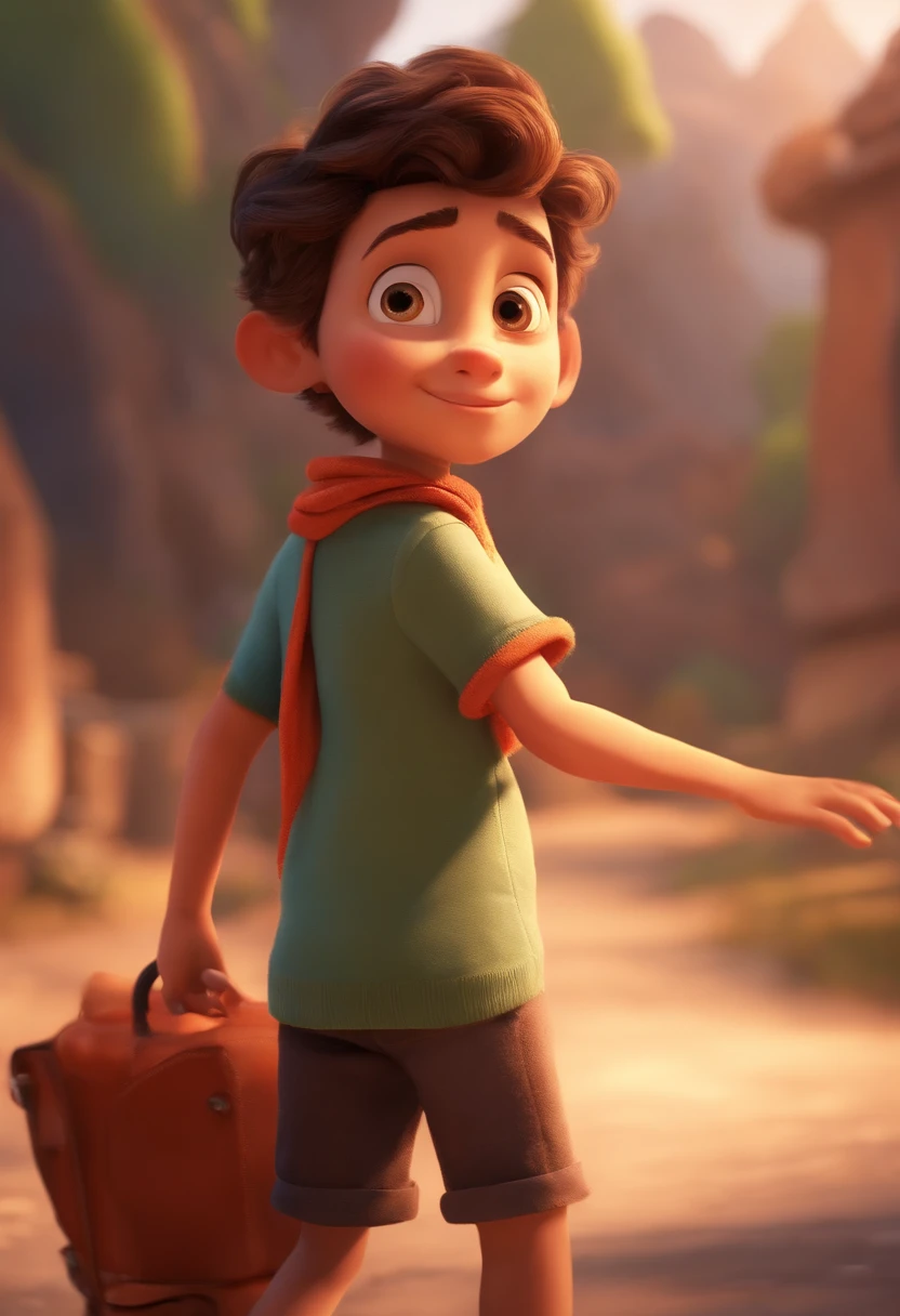 Image of a boy for a story in a YouTube video in Pixar format, He's the little allabester, He's the class leader, He's outgoing, Playful and gets up for a lot of things