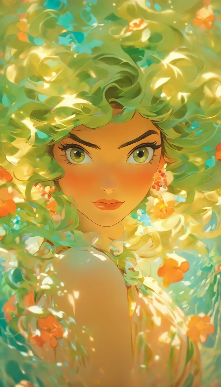 Arte hiperrealista de personagens femininas por David Hockney e Alphonse Mucha, arte de fantasia, Arte realista, dynamic lighting, art-station, volumeric lighting, Rostos altamente detalhados, 8 mil,Full HD, Concedido,, 1girl, No escuro, sombra profunda, discreto, Cowboy baleado, (Traje Oficial: 1.4), Cabelos compridos, cana, cabelo com luzes pretas