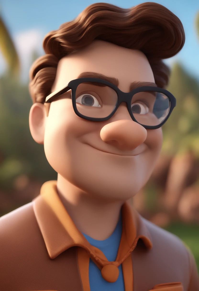 Cartoon character of a man with black glasses and a blue shirt, animation character, Caractere estilizado, animation style rendering, 3D estilizado, Arnold Maya render, 3 d render stylized, toon render keyshot, Personagem 3D, Personagem 3D, 3d rendering stylized, 3 d character render, personagem de desenho animado, Personagem de close up, Pose de personagem, (Estilo Pixar) (master part:1.2) (Bokeh) (best quality) (pele detalhada) (textura detalhada) (8k) (argila) (Cinematic lighting) (foco nítido