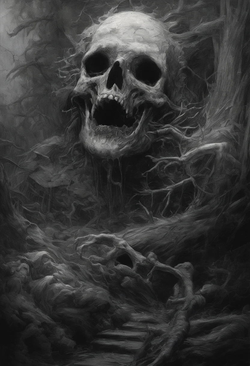 Guda, China，zombi, unholy, Teeth become longer, Jean-Honoré Fragonard（Jean-Honoré Fragonard）of works of art, steve huston（steve huston）, heavy grain, High detail, Cinematic composition, Dramaticlight, deformation, super wide shot, Hyperrealistic