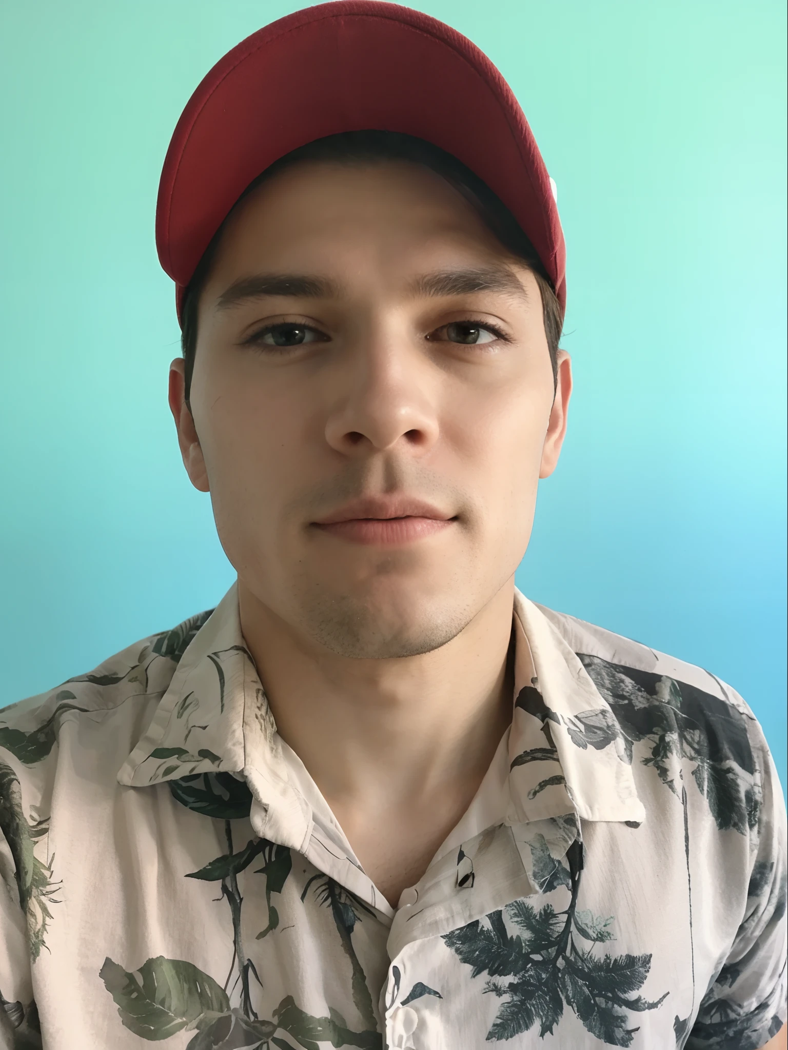 A handsome man in hat and neutral colors