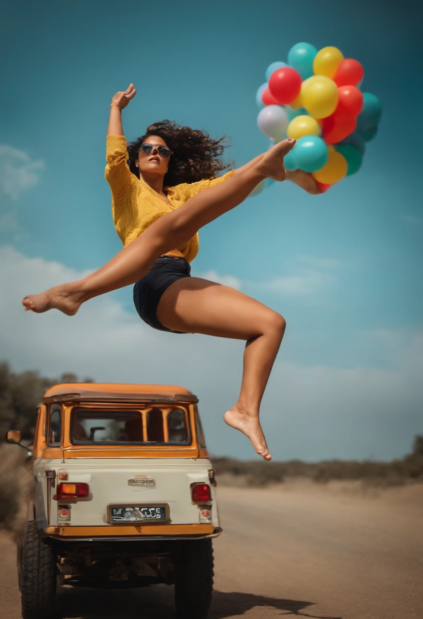 Pulling by jumping on one foot