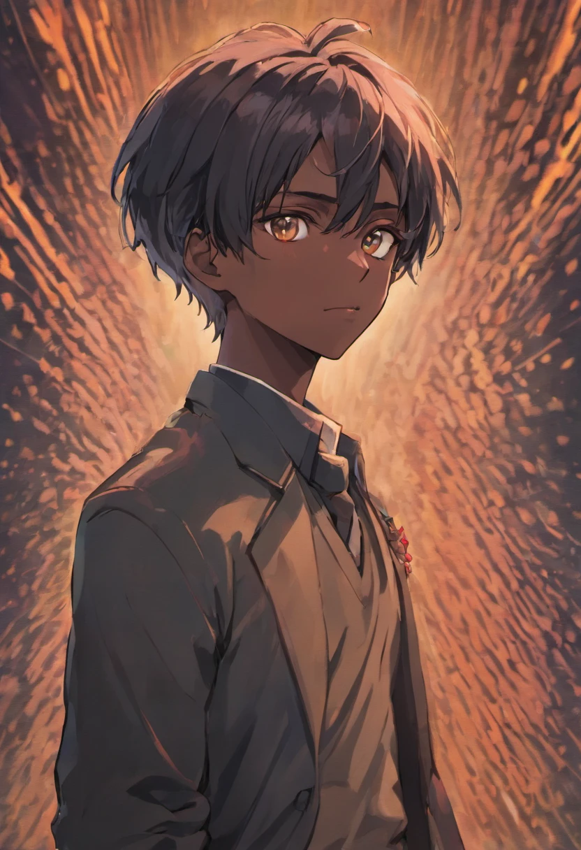 Black man with short hair，full bodyesbian，Detailed appearance，full bodyesbian，Extremely high quality，very high res，Japanese Manga Youth