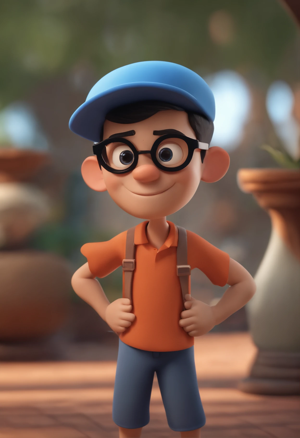 Cartoon character of a man wearing black glasses and a blue shirt, um personagem animado, Caractere estilizado, animation style rendering, 3D estilizado, Arnold Maya render, 3 d render stylized, toon render keyshot, Personagem 3D, Personagem 3D, 3d rendering stylized, 3 d character render, personagem de desenho animado, Personagem de close up, Pose de personagem, (Estilo Pixar) (master part:1.2) (Bokeh) (best quality) (pele detalhada) (textura detalhada) (8k) (argila) (Cinematic lighting) (foco nítido,Senta e vaza a parte superior do corpo