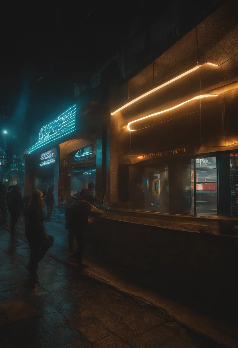 hyper realistic, textura realista, dramatic lighting, (best quality:1.1), profundidade de campo, noite, em uma cidade cyberpunk futurista, HDR, profundidade de campo rasa, luz ampla, alto contraste, Backlighting, florescer, brilhos leves, chromatic aberration, foco nítido, futuristic clothing, leather jacket, beleza512, Lnchuu,