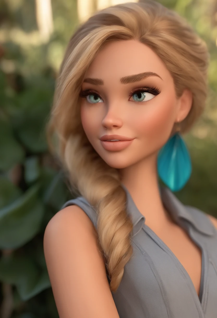 Criar um personagem no estilo pixar dentro de um jaleco. Medium blonde character.