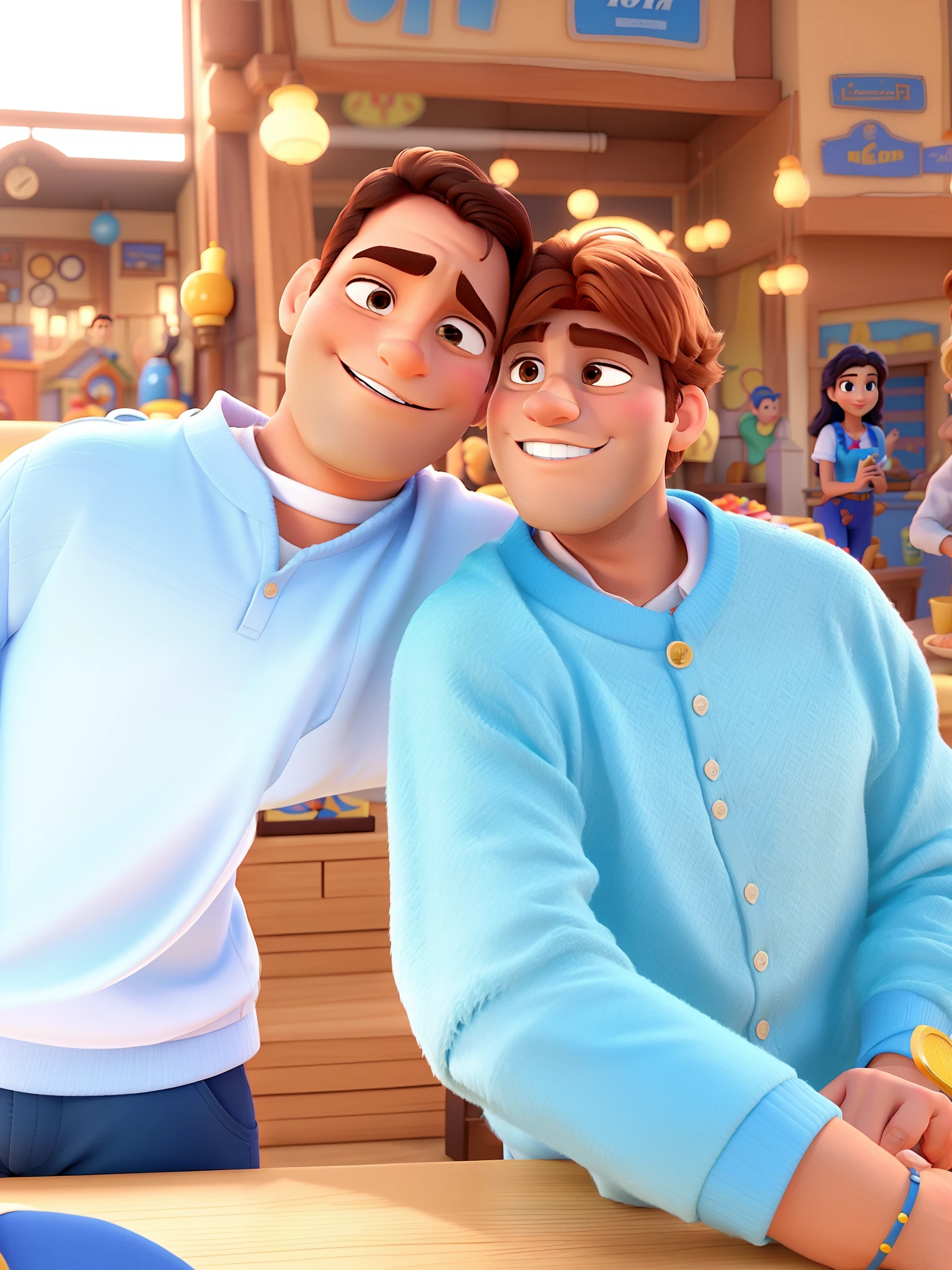 casal homem e mulher no estilo Disney Pixar, alta qualidade, melhor qualidade