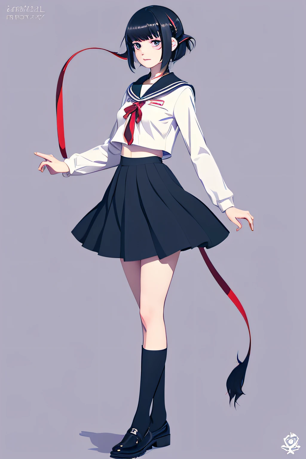 FULL BODYSHOT, Dynamic Pose, Wearing a sailor suit , Twin-tailed girl with black hair, facing at camera, artwork in the style of guweiz, guweiz on pixiv artstation, guweiz on artstation pixiv, guweiz, soft anime illustration, Anime visuals of cute girls, Detailed Digital Anime Art