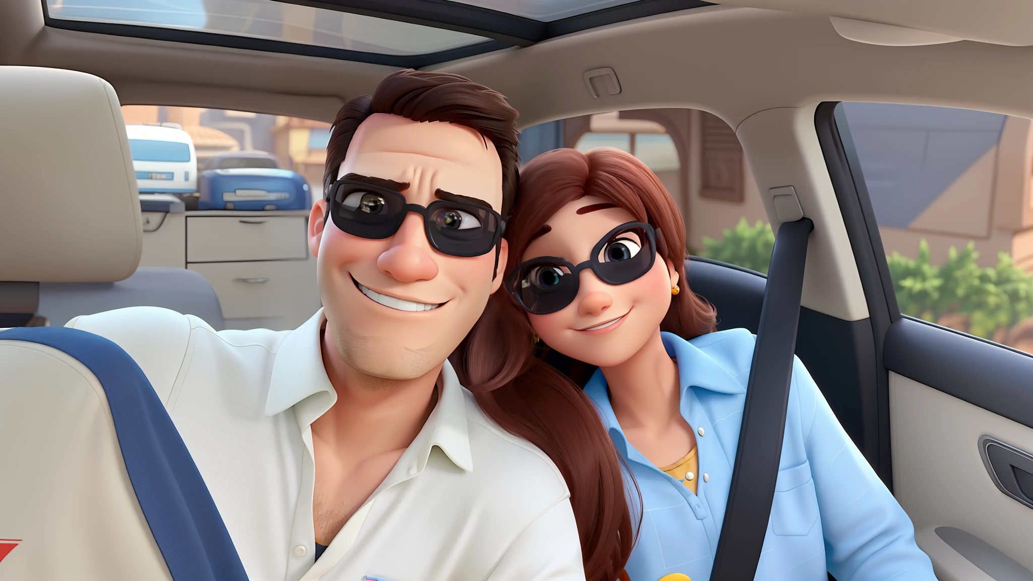 casal homem e mulher no estilo Disney Pixar, alta qualidade, melhor qualidade