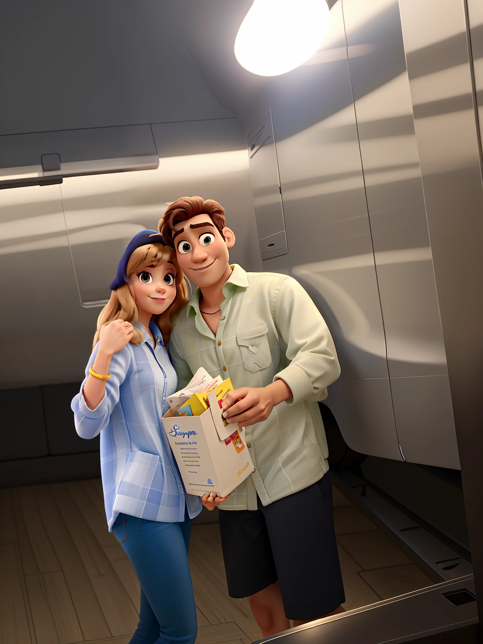 casal homem e mulher no estilo Disney Pixar, alta qualidade, melhor qualidade