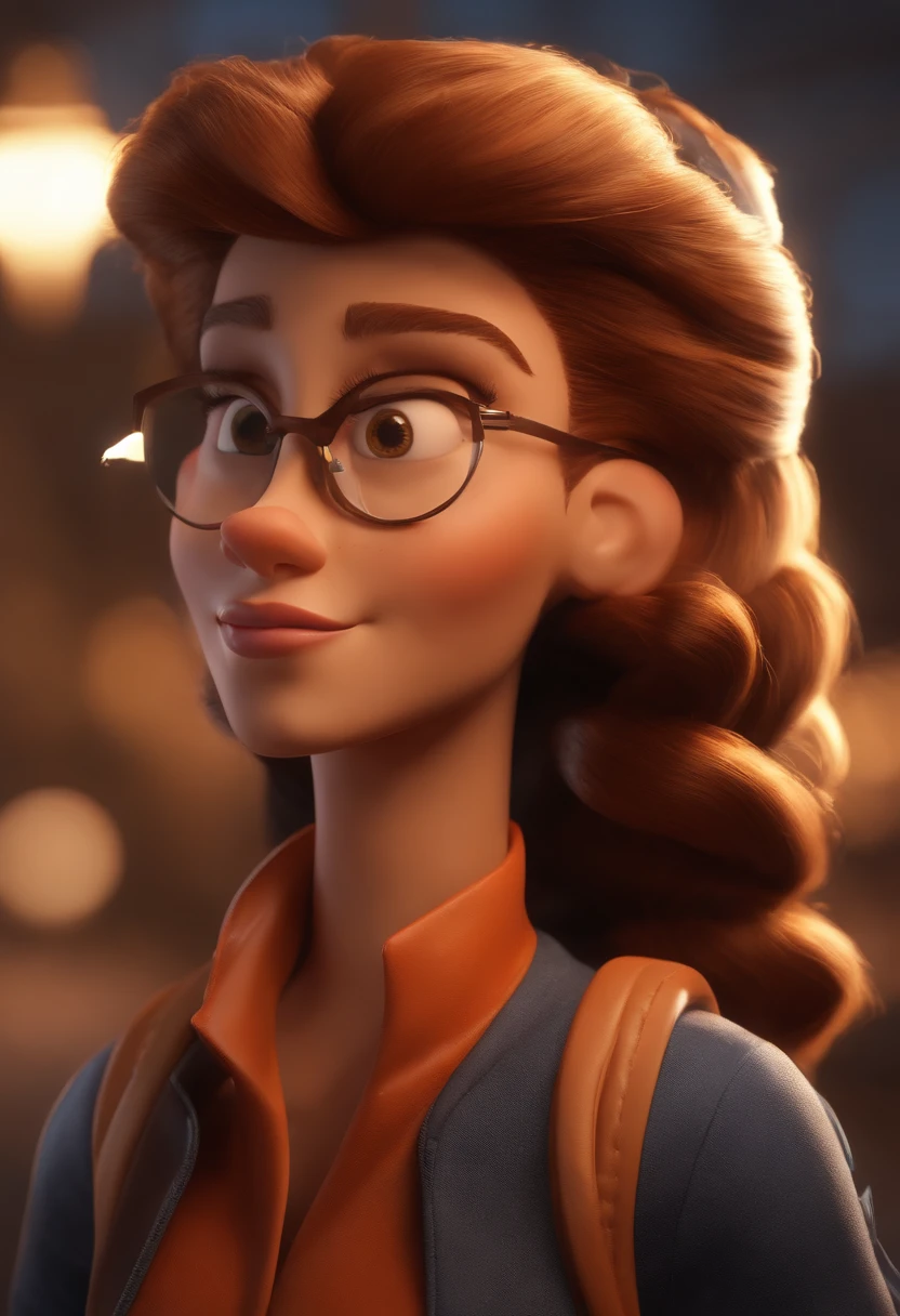 Personagem dos desenhos animados estilo pixar  de uma mulher, cabelo marrom escuro comprido e olhos marrons escuros e jaleco com logo de olho no bolso, The character is an ophthalmologist and is examining a patient Animation character, Caractere estilizado, animation style rendering, 3D estilizado, Arnold Maya render, 3 d render stylized, toon render keyshot, Personagem 3D, Personagem 3D, 3d rendering stylized, 3 d character render, personagem de desenho animado, Personagem de close up, Pose de personagem,  (Estilo Pixar) (master part:1.2) (Bokeh) (best quality) (pele detalhada) (textura detalhada) (8k) (argila) (Cinematic lighting) (foco nítido