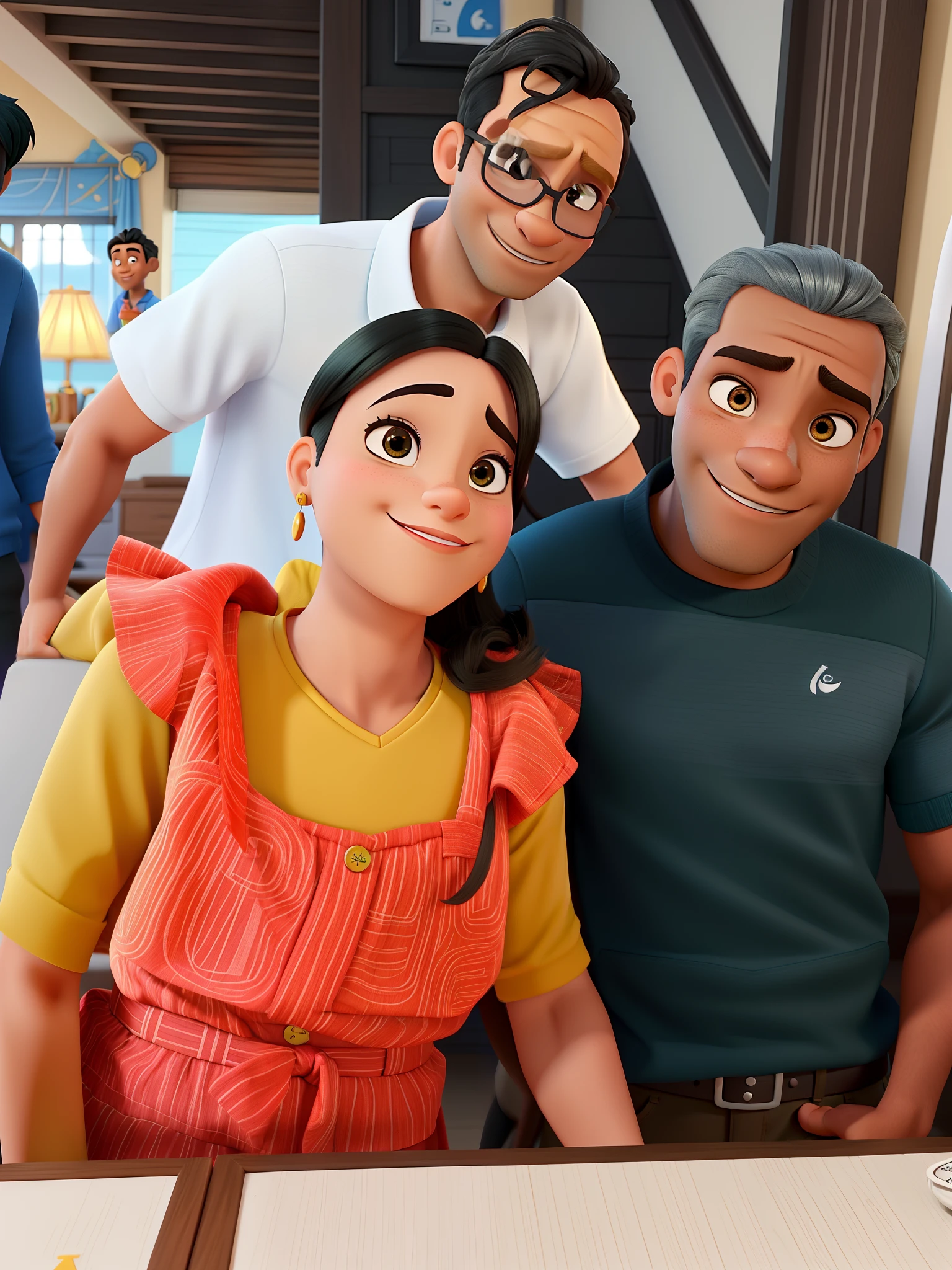 casal homem bonito negro e mulher no estilo Disney Pixar, alta qualidade, melhor qualidade
