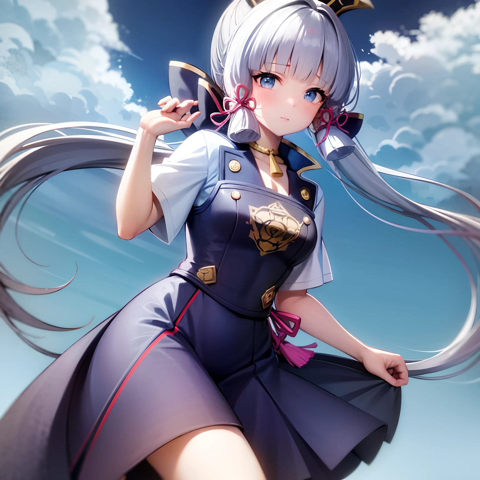 Ayaka Best Quality, Masterpiece, 独奏, 1girl, kouhav1, (school uniform), Embarrassed, looking a viewer,