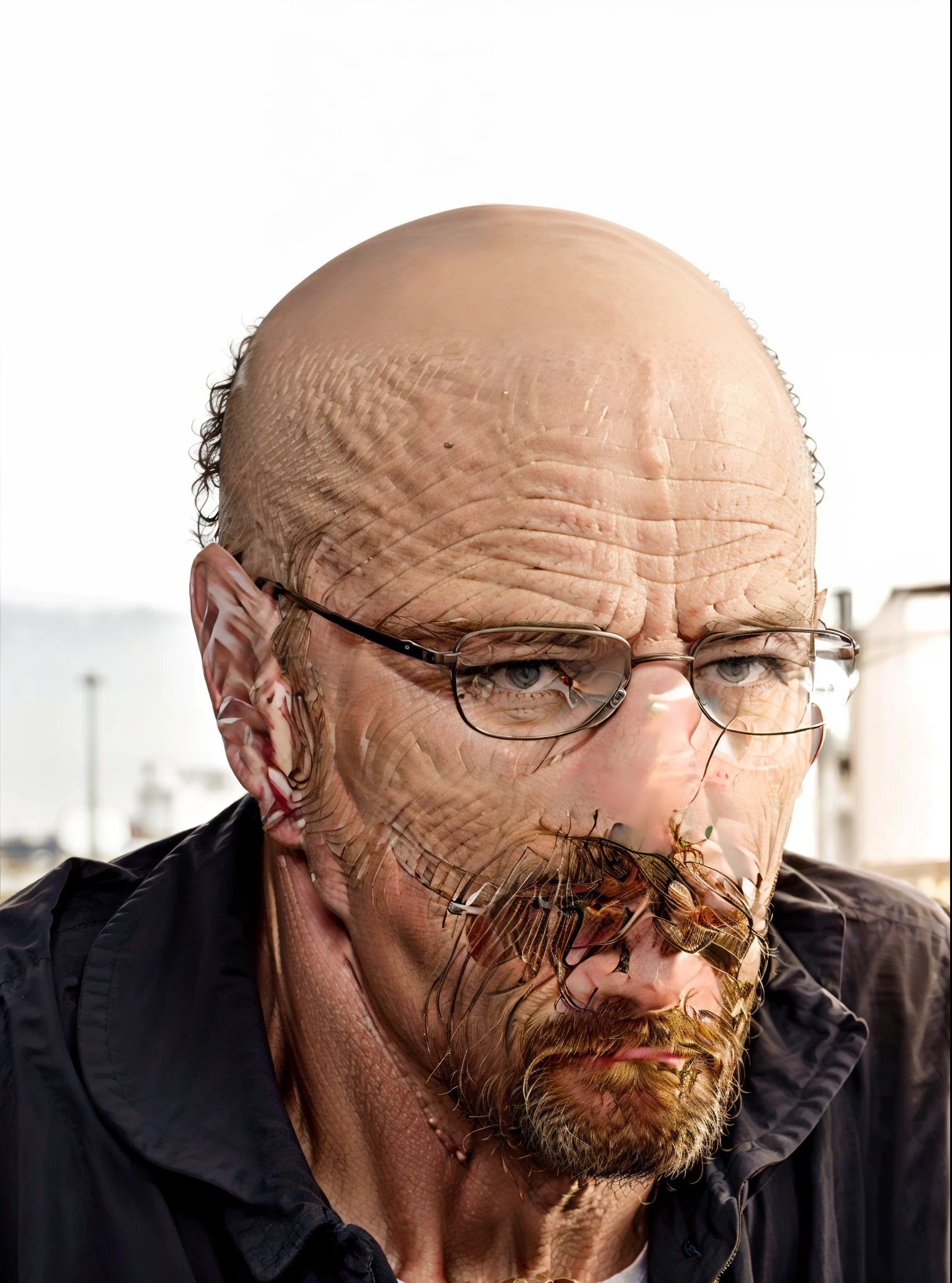Man in glasses and beard looking at something, bald man, careca com barba curta, bald head and white beard, foto de um homem branco de 50 anos, balding, cabelos carecas, Directed by: Rafail Levitsky, em breve, selfie de um homem, middle aged balding superhero, Retrato de Careca, sem cabelo, completamente careca;