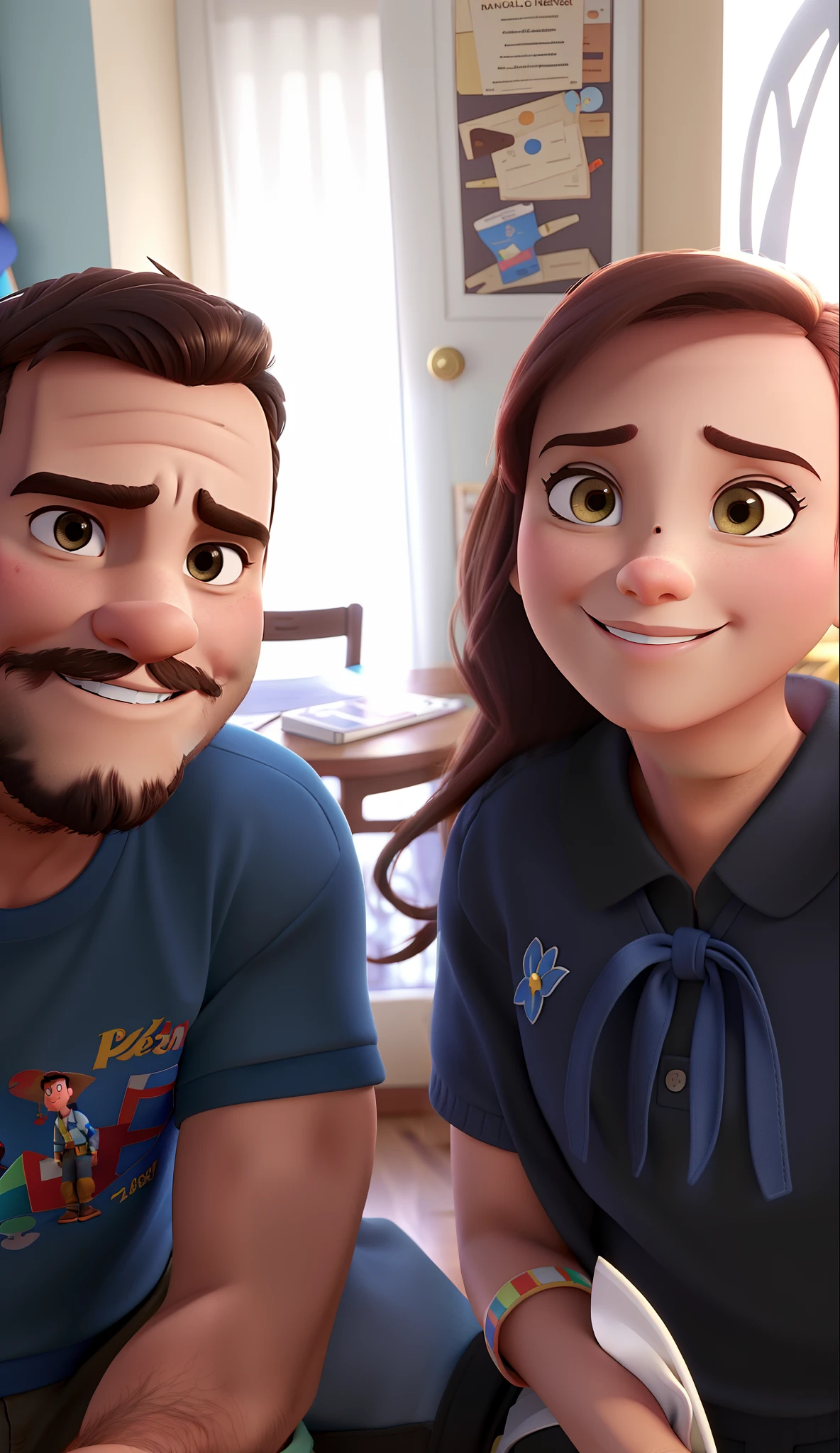 casal homem e mulher no estilo Disney Pixar, alta qualidade, melhor qualidade