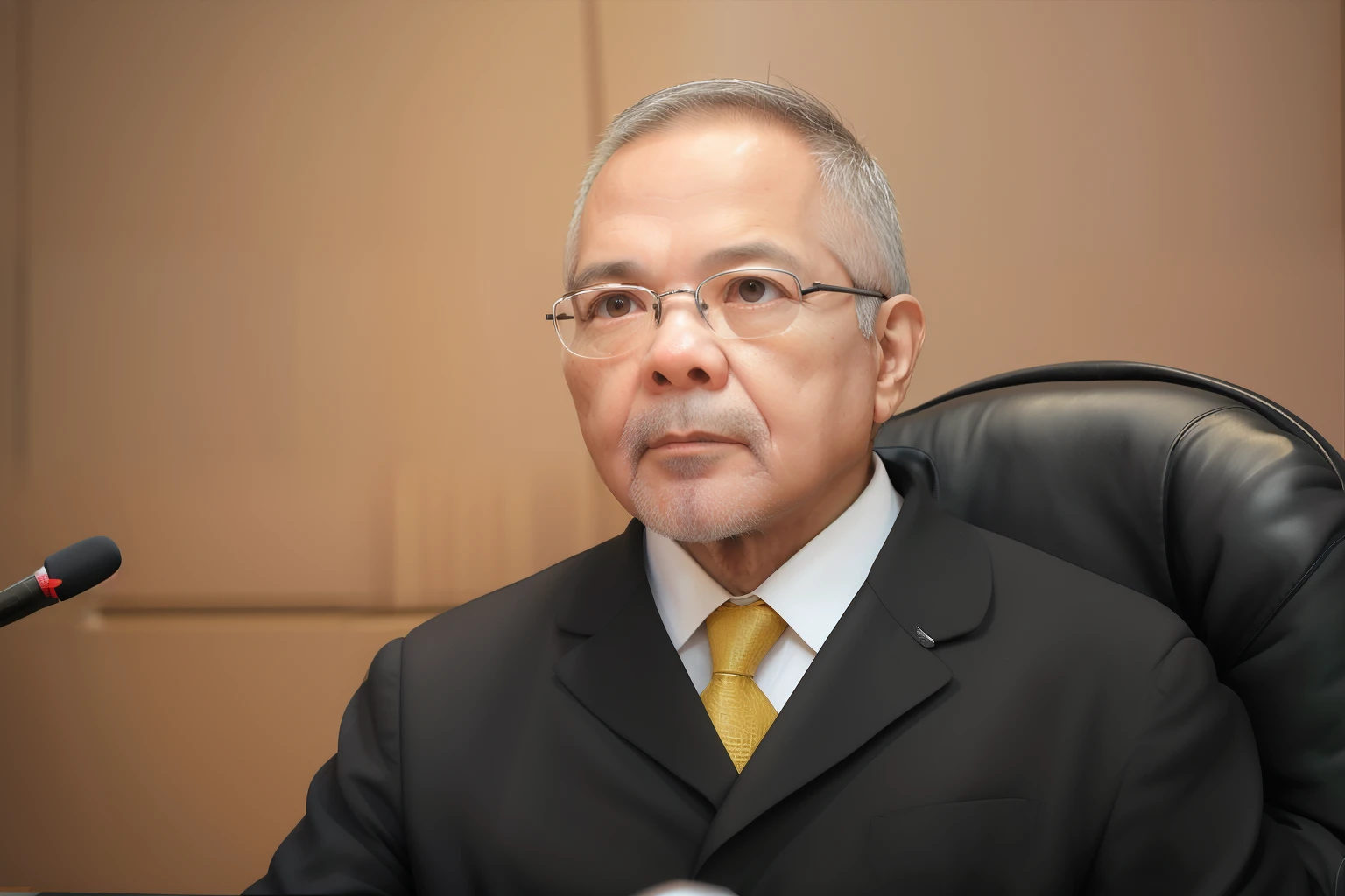 there is a man sitting at a table with a microphone, Henry Alvim Correa, icaro carvalho, david rios ferreira, edu souza, gui guimaraes, sao paulo, pedro correa, carmelo blandino, judge, adreas rocha, heraldo ortega, malika favre, joseph moncada
