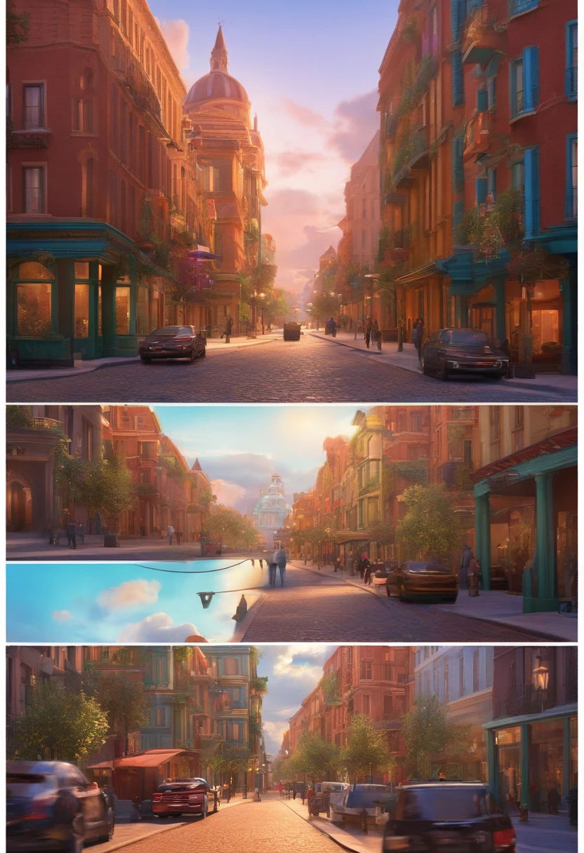 A city councilman looking at a dream project inspired by Pixar animation, de perto. The character takes center stage with captivating facial expressions, oferecendo um toque de irrealidade