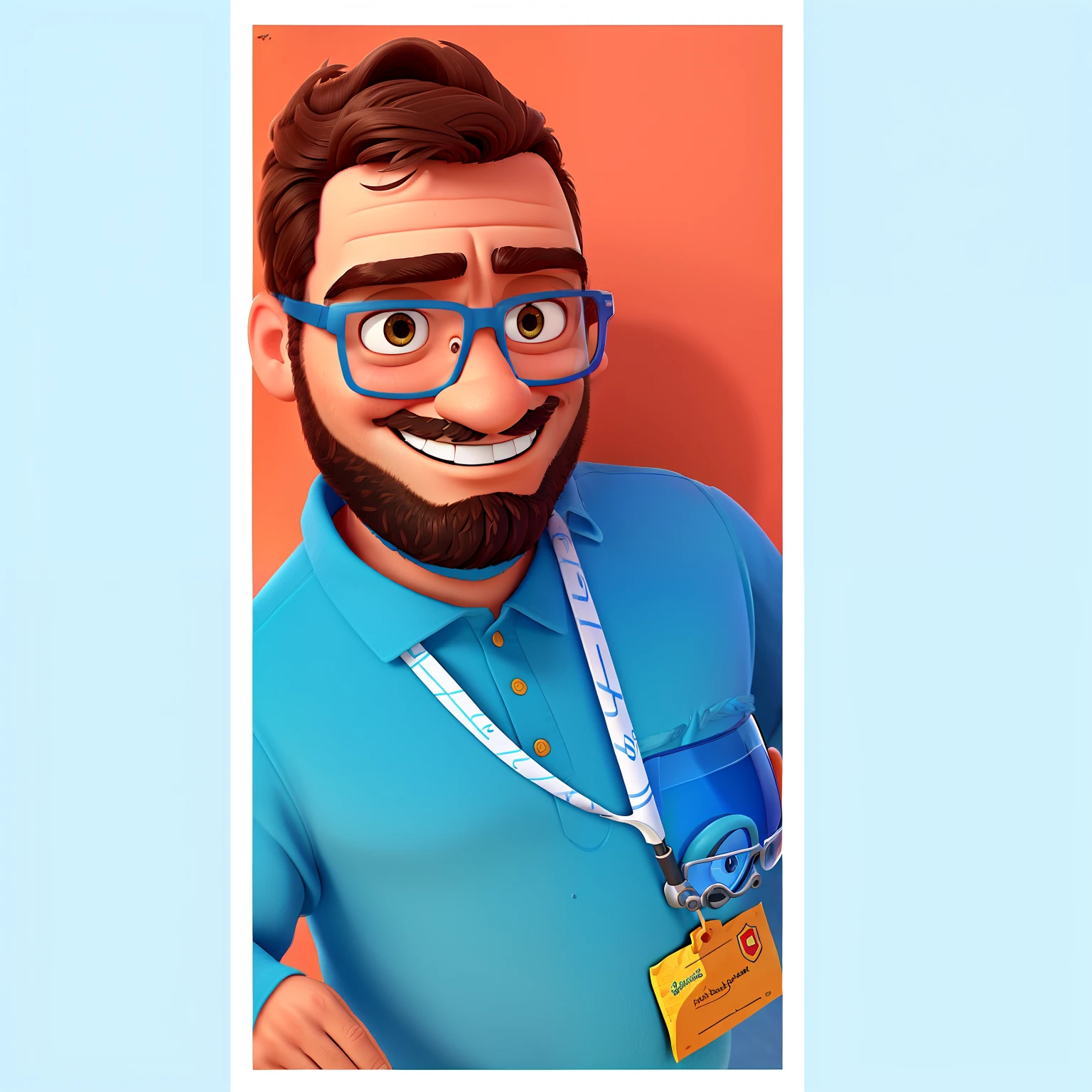 homem branco 28anos sem barba, cabelos grisalhos, Sobrancelhas Grossas, with blue glasses wearing goggles, Pixar Style Poster