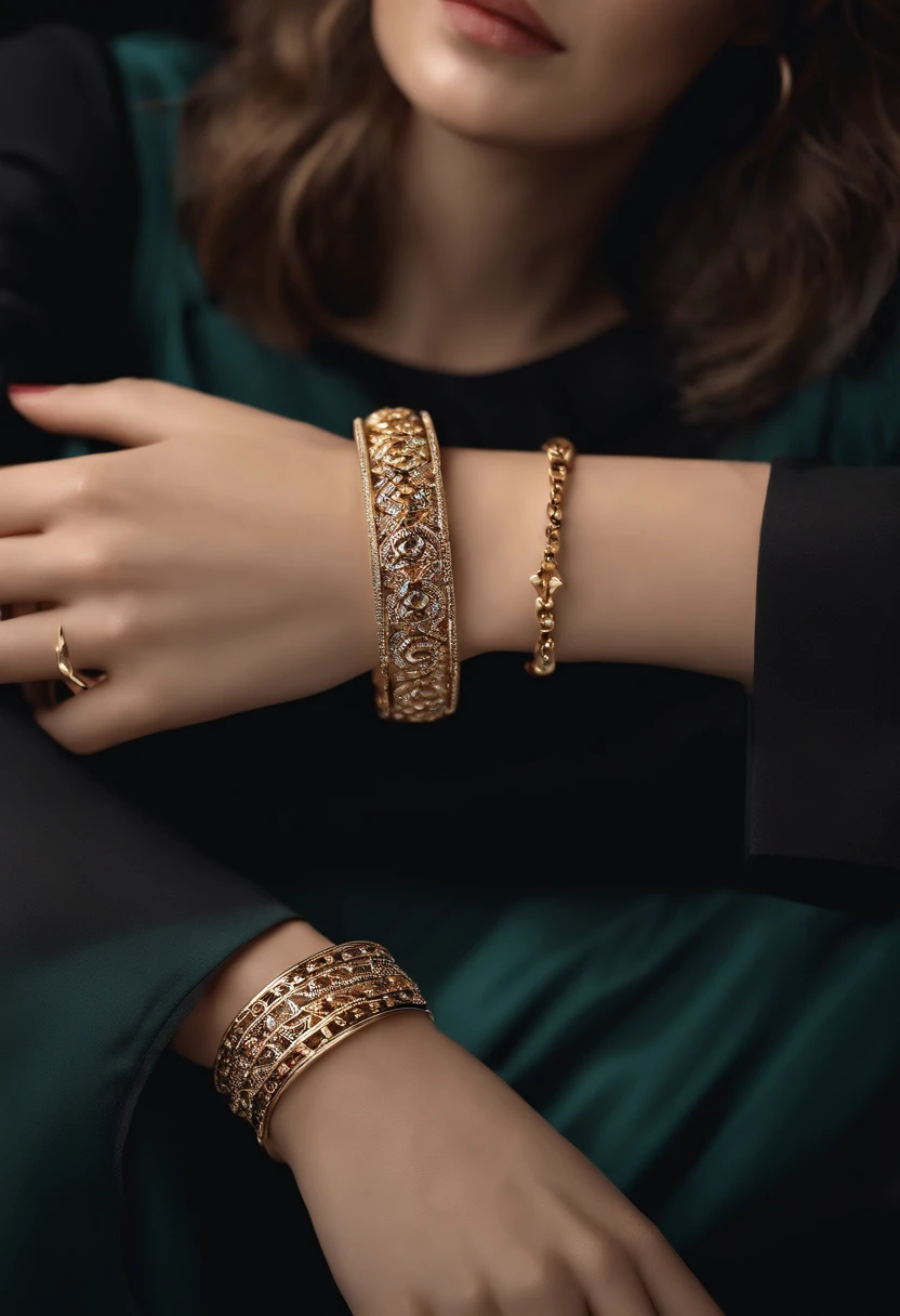 Metal Bracelet，Stylish and simple，tmasterpiece，8K High Resolution，Details
