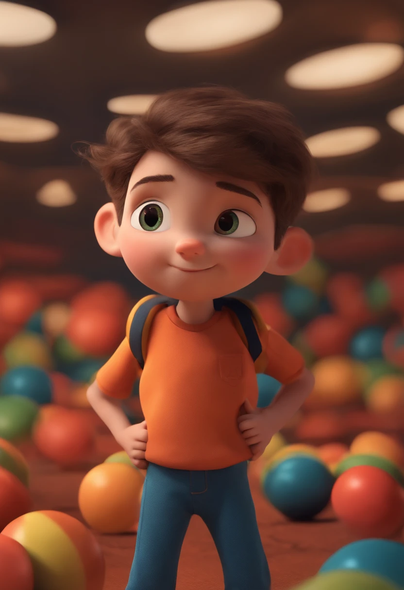 Image of a boy for a story in a YouTube video in Pixar format, He's the allabester, He's the class leader, He's outgoing, Playful and gets up for a lot of things