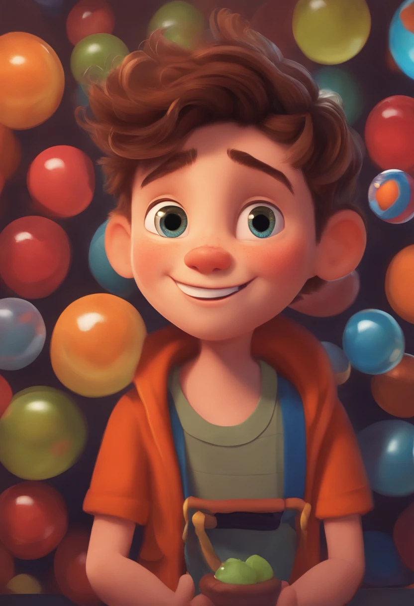 Image of a boy for a story in a YouTube video in Pixar format, He's the allabester, He's the class leader, He's outgoing, Playful and gets up for a lot of things