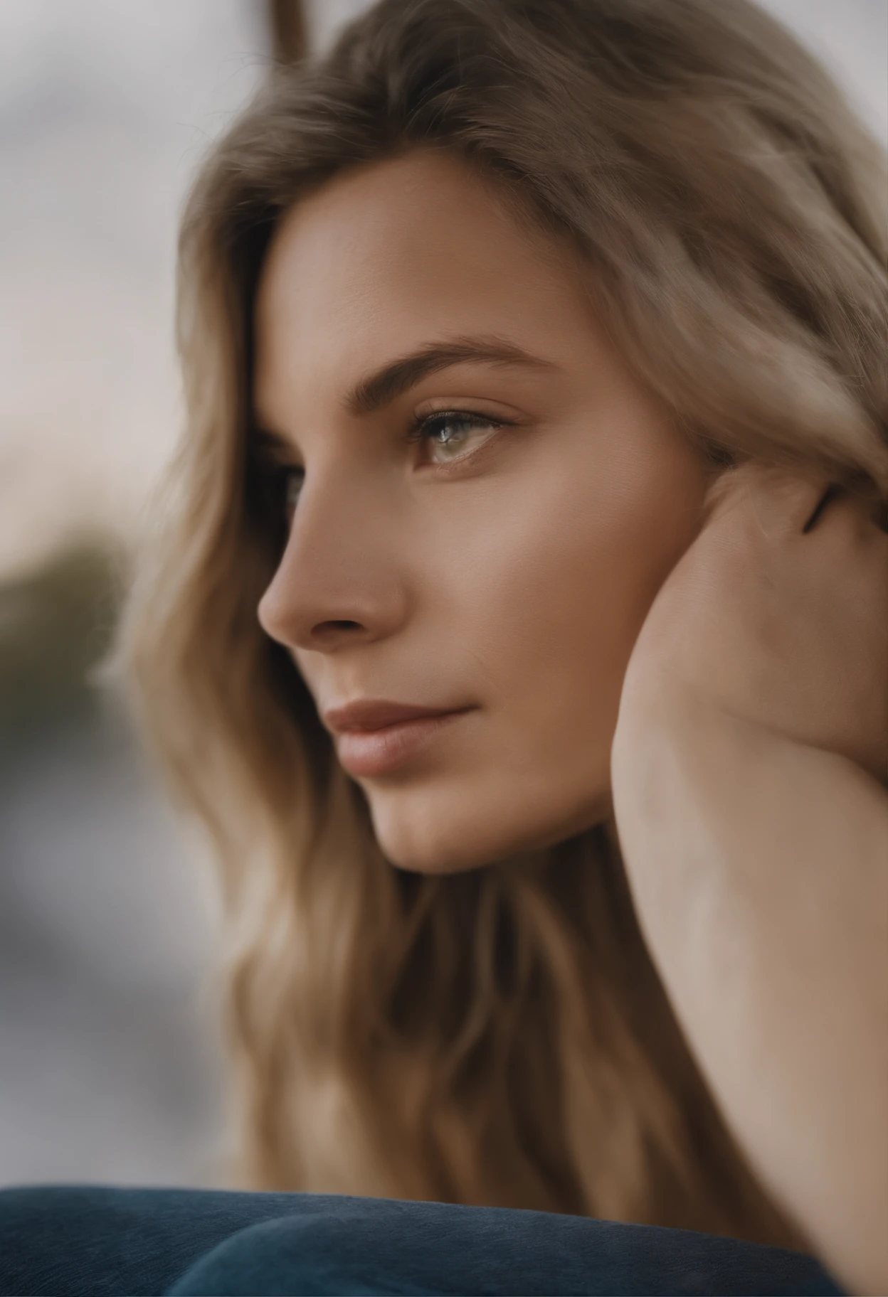 Real Photographs,hyper-realistic,Ultra foto realsisim,super-fino,Menina Genki,Corpo inteiro como,adolable,fechando os olhos,sorriso,long, whitish hair,Bangs de Qi,Denim Jeans Pants,Sports Tennis,raios de sol,The hair is meticulously portrayed,The eyes are meticulously portrayed, VFX surreal altamente detalhado,oc renderizado,