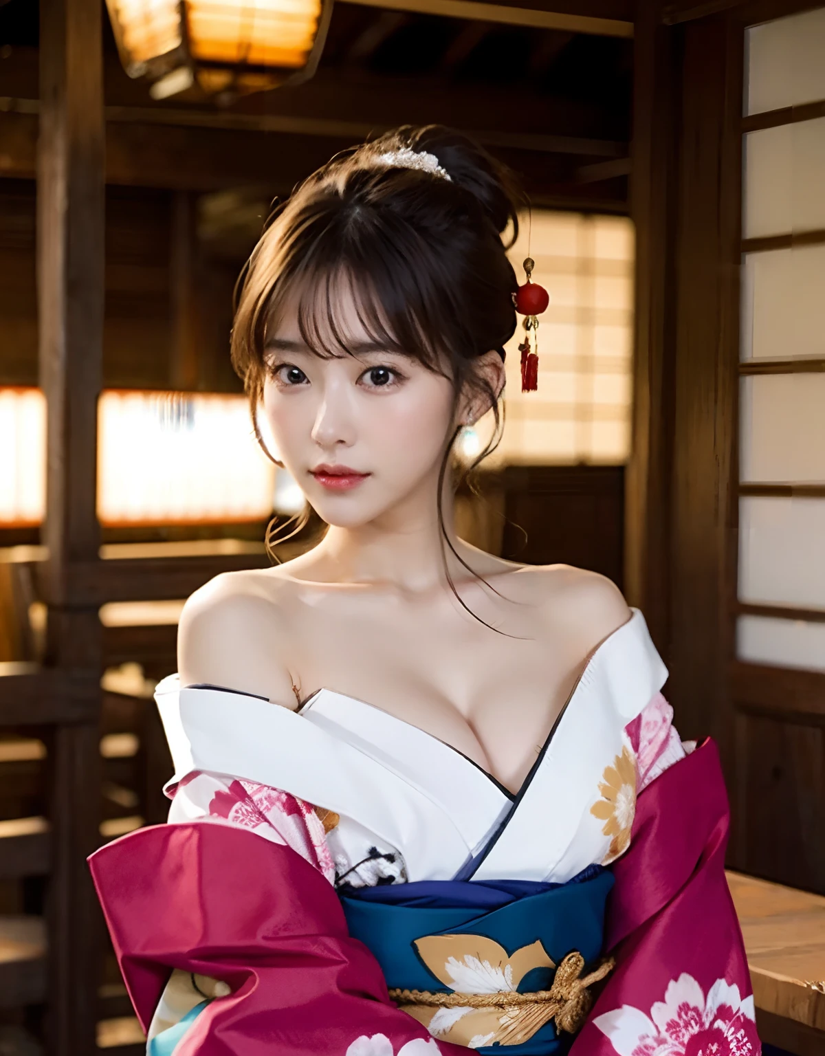 28 year old A sexy barechested Sensual appearance kimono