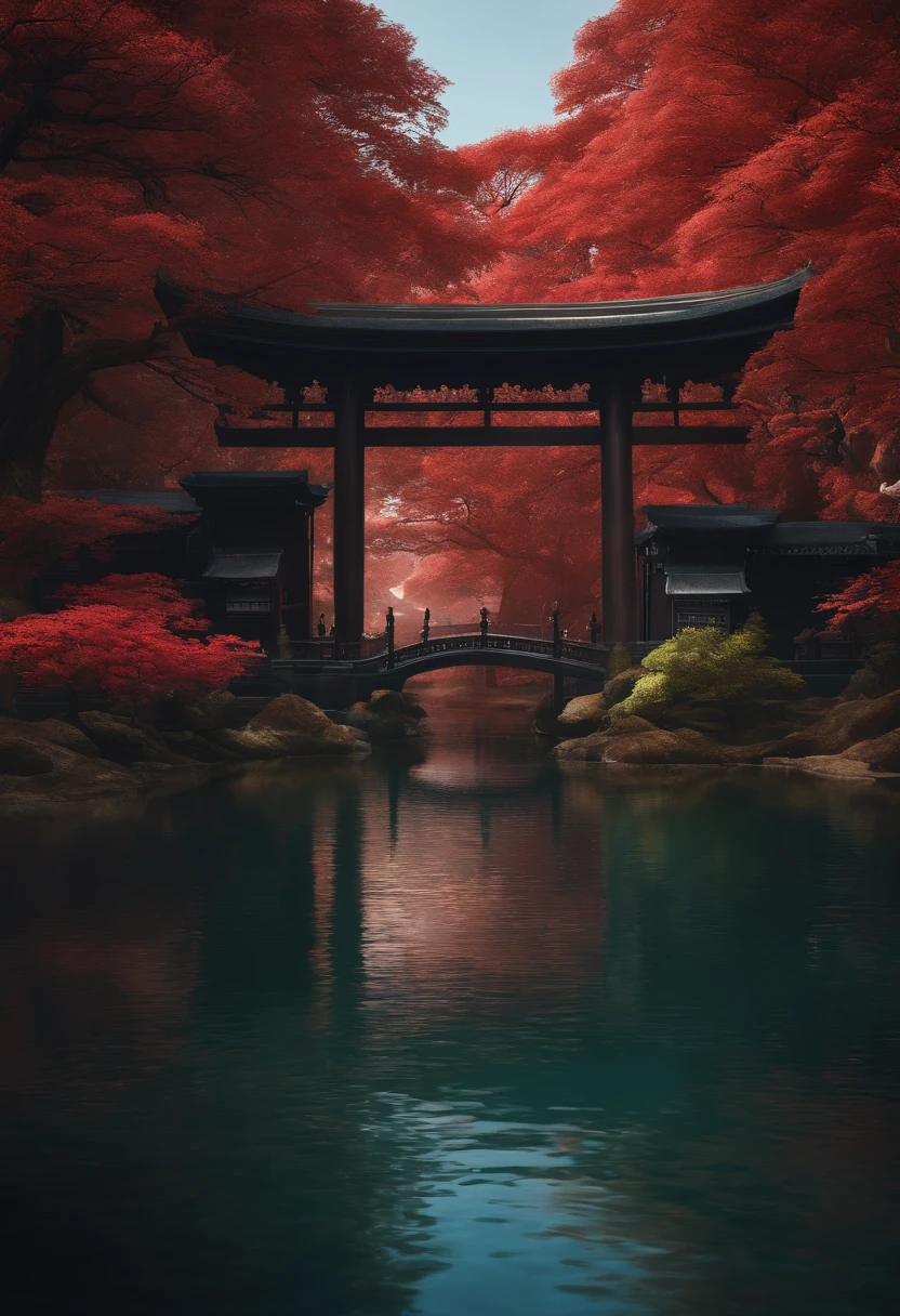 Styhuke, (SGNOVELCG:1.2), SGZERONOVELCG, DDIM_HumaDDIMs, Japanese Shrine, scenecy, water, mistborn